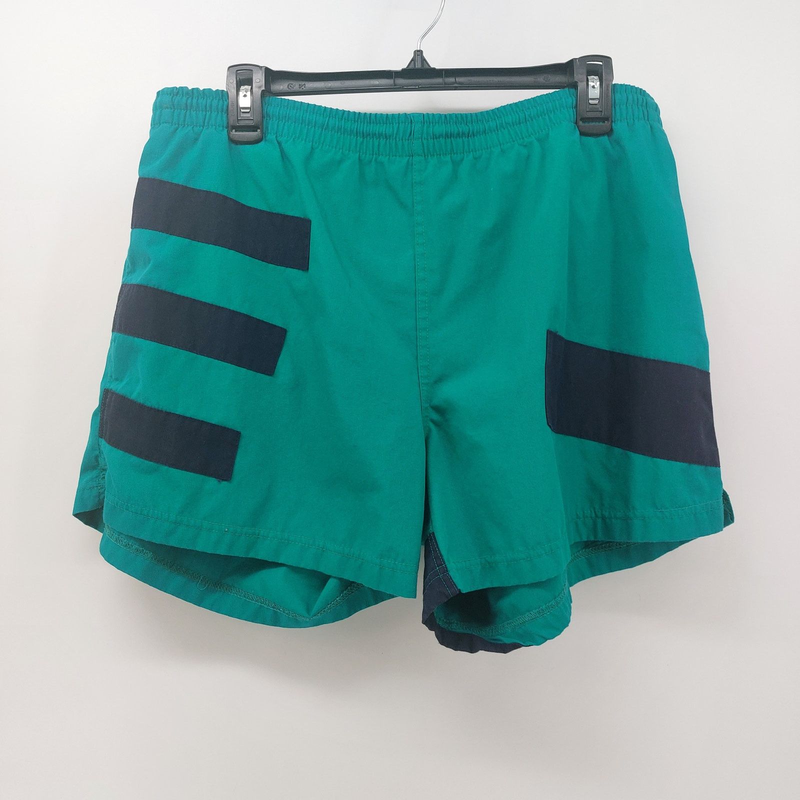 Vintage Vintage Swim Trunks Drawstring Beach Pool Green Navy Blue L Size US 35 - 15 Thumbnail