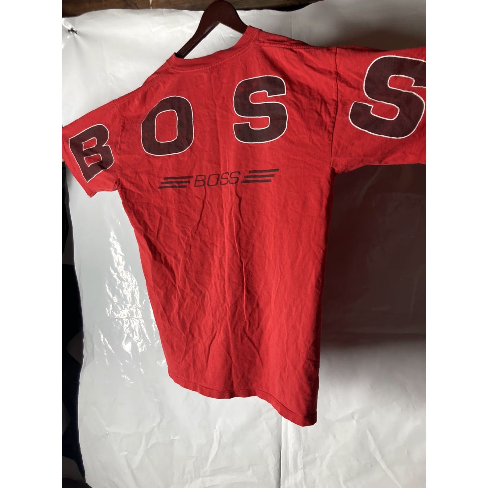 Vintage VINTAGE Boss T-Shirt Single Stitch Hip Hop Full Script Back 90s Cotton Adult XL Red Men Mens T-Shirt 90s Size US XL / EU 56 / 4 - 5 Thumbnail