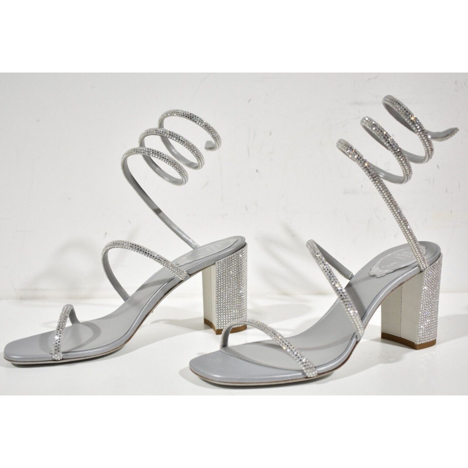 Rene Caovilla Cleo Crystal Wrap Strap Sandal Block Heel Pump 35 Size US 5 / IT 35 - 9 Thumbnail