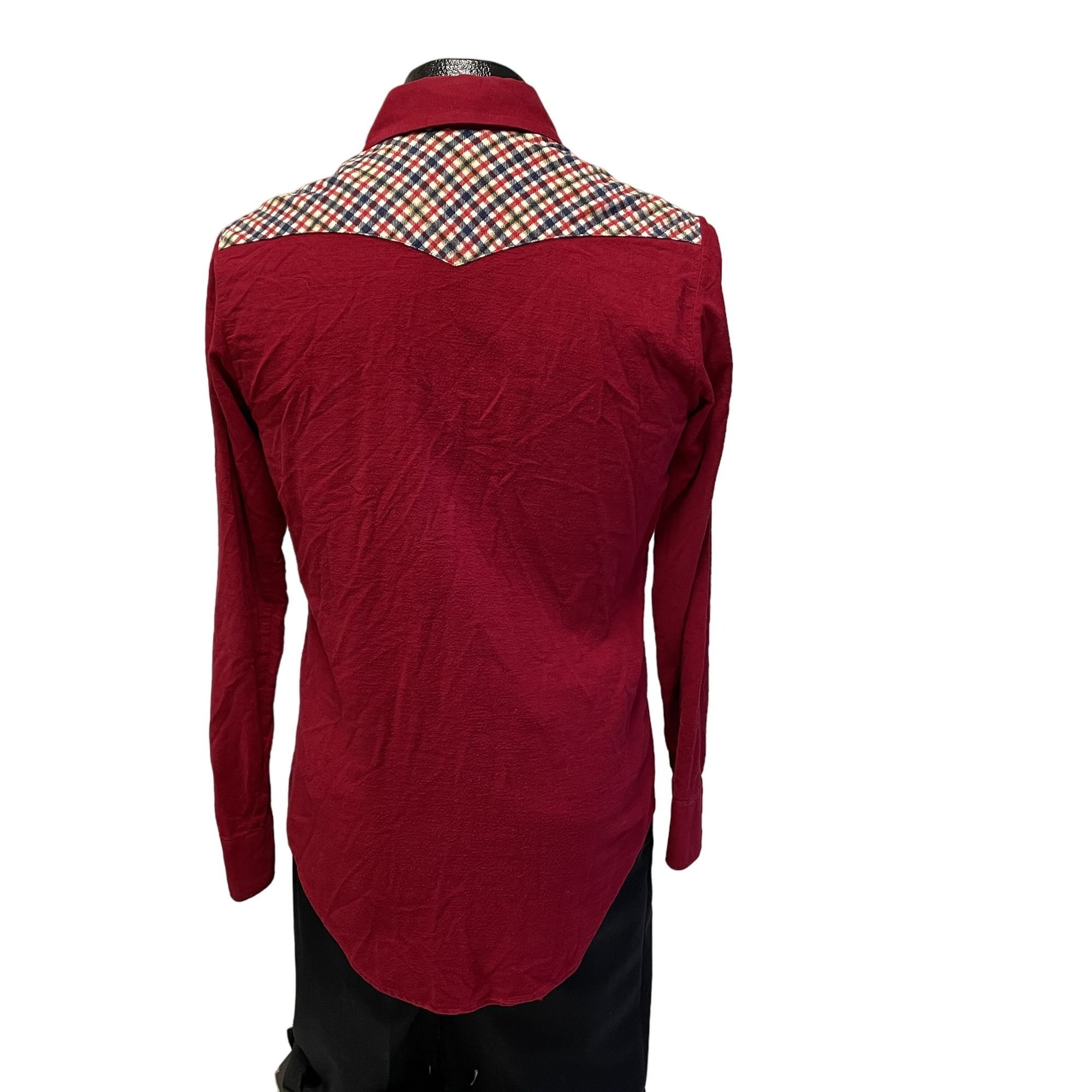 Other Vtg Focus ULTRA SOFT Flannel Red Cowboy Western Plaid Shirt Size US M / EU 48-50 / 2 - 4 Thumbnail
