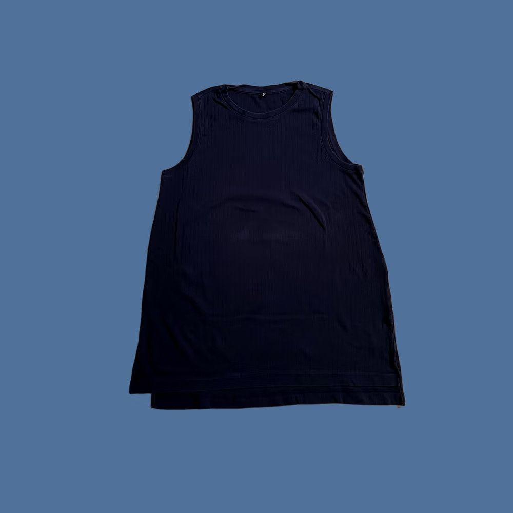 Uniqlo Uniqlo Tank Top Vest Women’s XL Blue Ribbed Sleeveless Crew Neck Slit Casual Basic Shirt Summer Spring Fall Size XL / US 12-14 / IT 48-50 - 1 Thumbnail