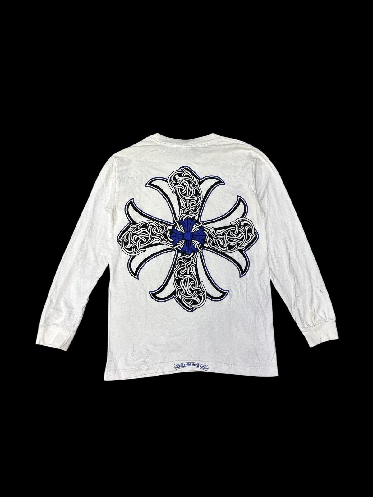 Chrome Hearts × Vintage VTG CHROME HEARTS BLUE FLORAL CROSS LONG