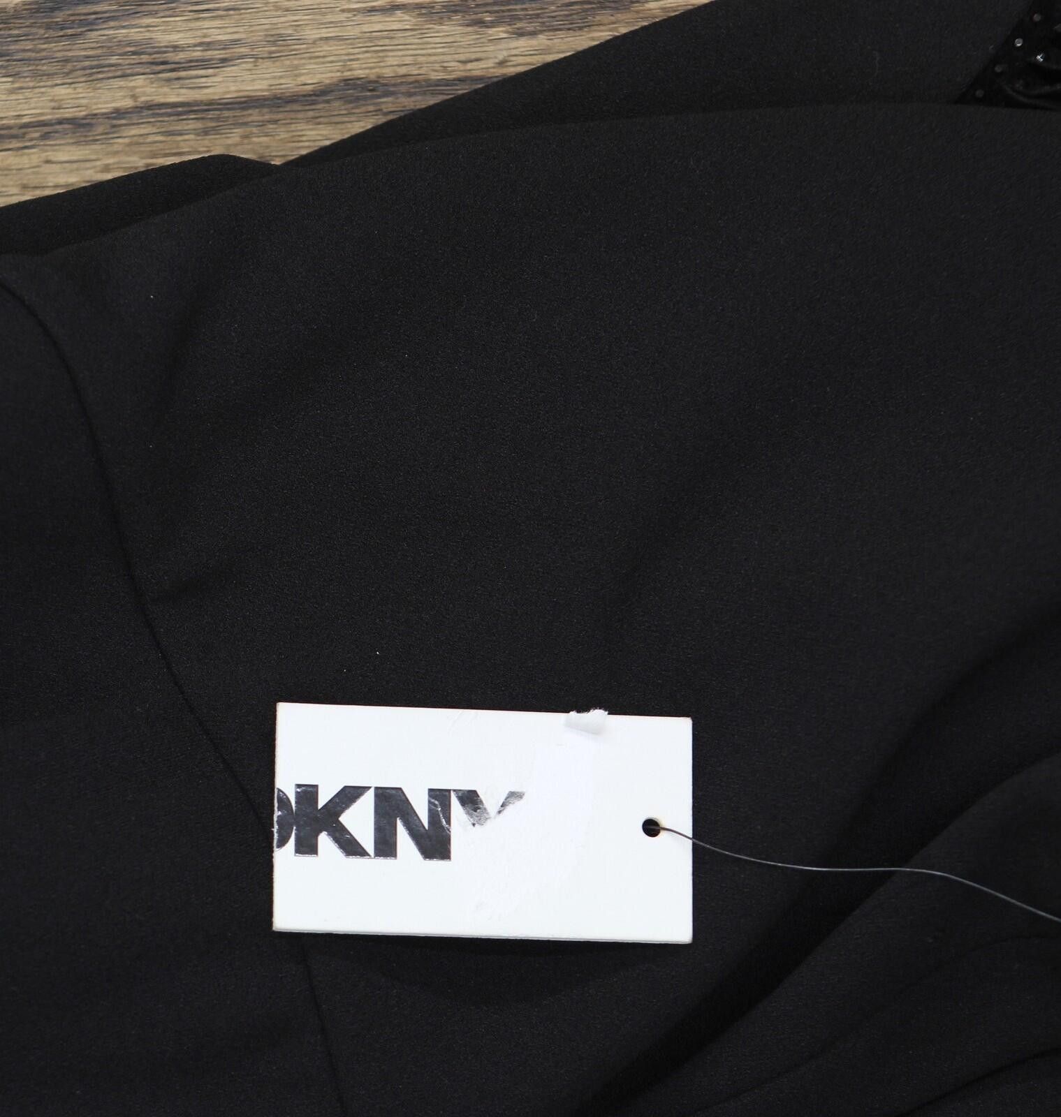 DKNY Nwt Dkny Womens Fringe-hem Cocktail Dress Ed4jce52 Black 8 Size M / US 6-8 / IT 42-44 - 4 Thumbnail
