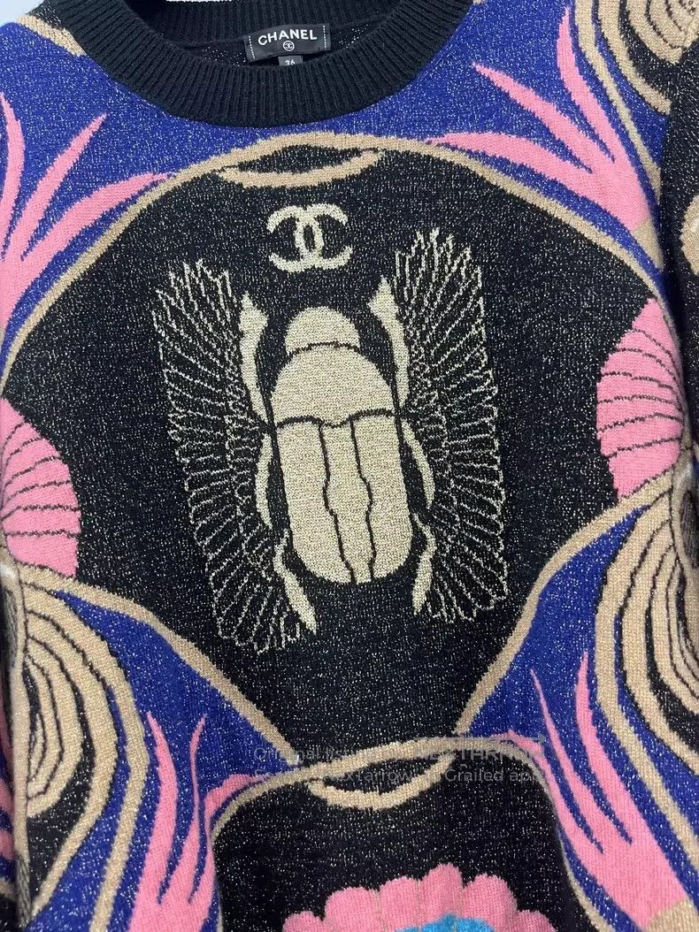 Chanel Chanel Egypt series Beetle cashmere sweater Size XS / US 0-2 / IT 36-38 - 2 Thumbnail
