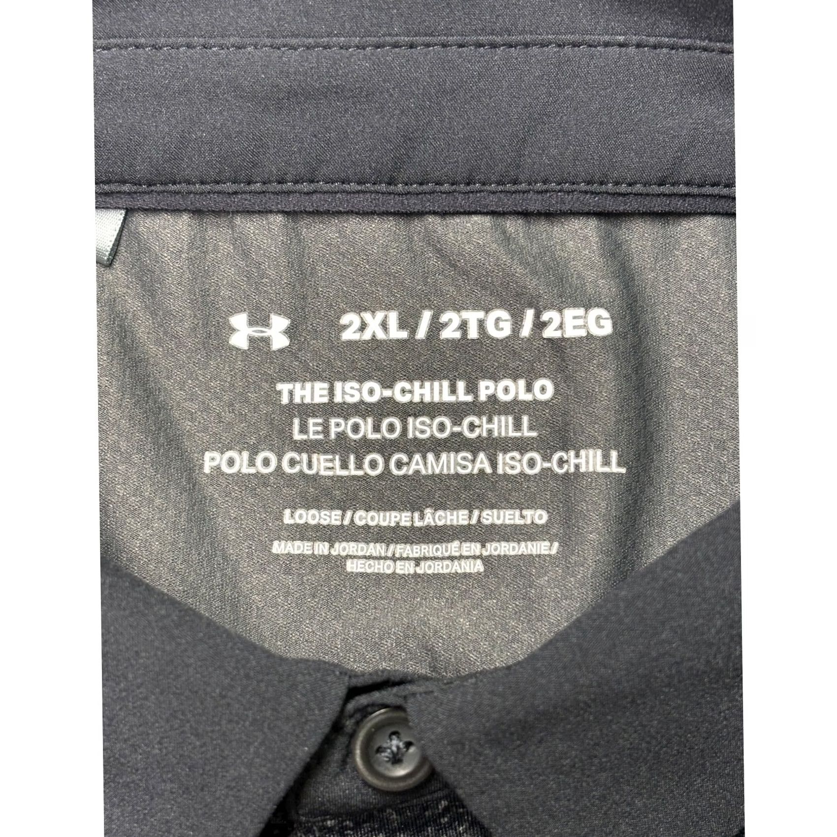 Under Armour Under Armour Polo Shirt Iso-Chill Mens 2XL Black Grey Spotted Jersey Short Sleeve Golf Activewear Size US XXL / EU 58 / 5 - 3 Thumbnail