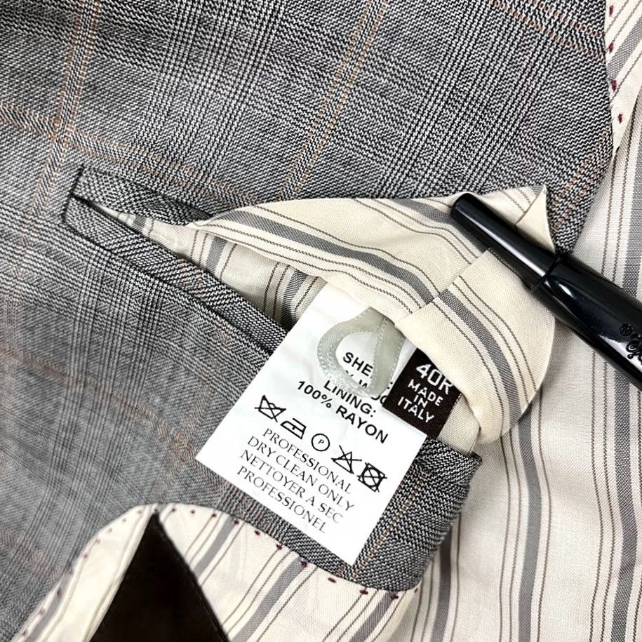 Billy Reid VINTAGE Billy Reid Blazer Mens 40R Gray Glen Check Wool 2-Button Coat Suit Jacket Career Size 40R - 4 Thumbnail