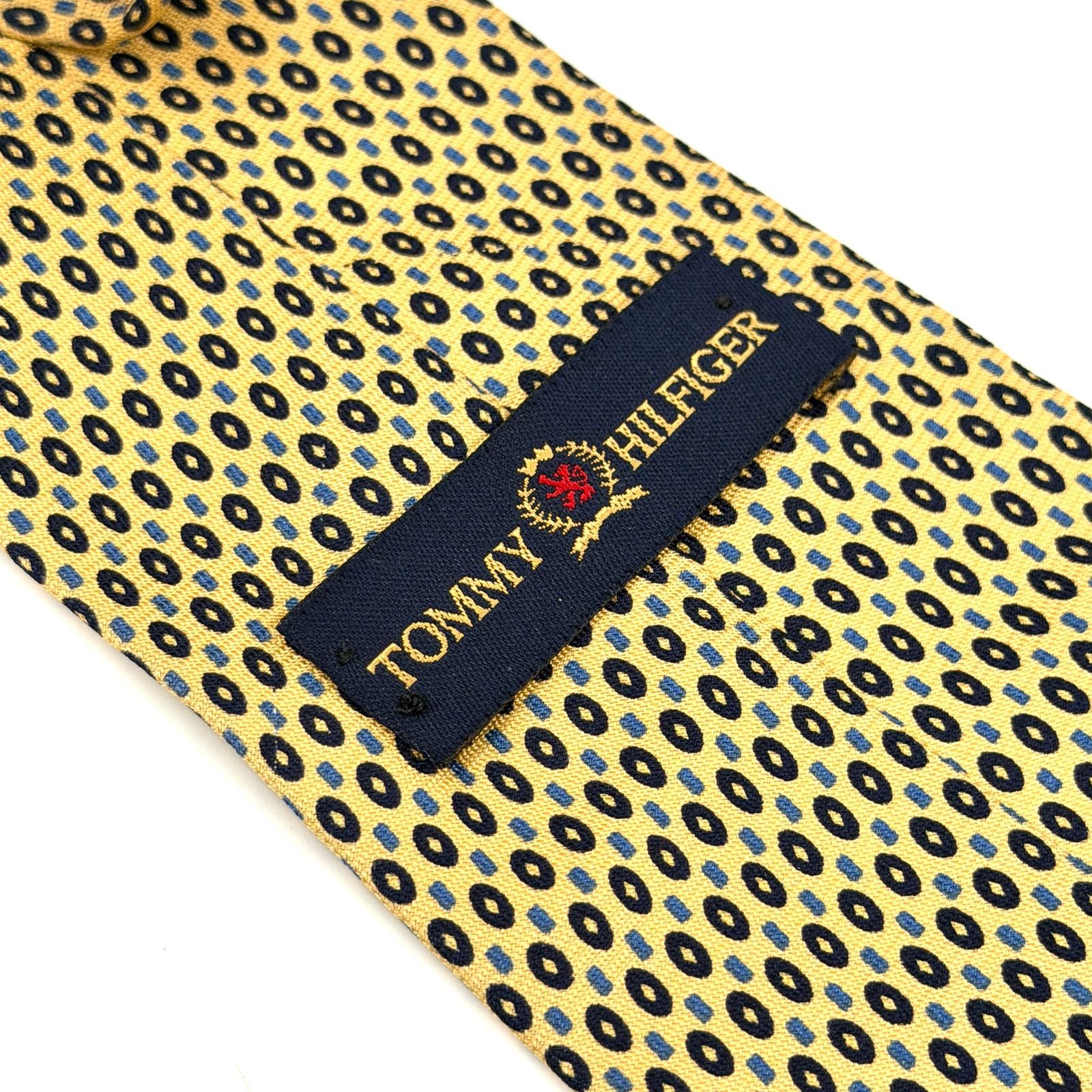 Tommy Hilfiger Vintage 90s yellow and Blue Geometric 100% Silk Tie Size ONE SIZE - 5 Thumbnail