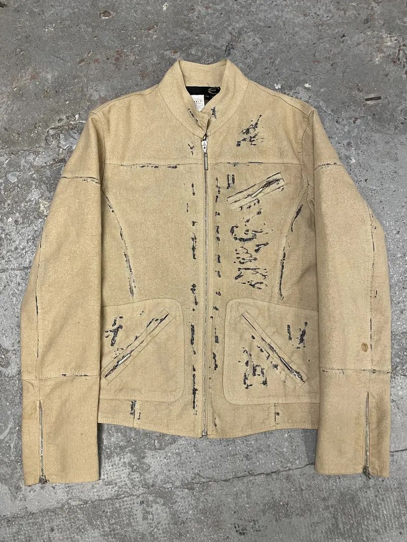 Just Cavalli SS2005 Cavalli Apocalyptic Beige Denim Jacket Size US M / EU 48-50 / 2 - 1 Thumbnail
