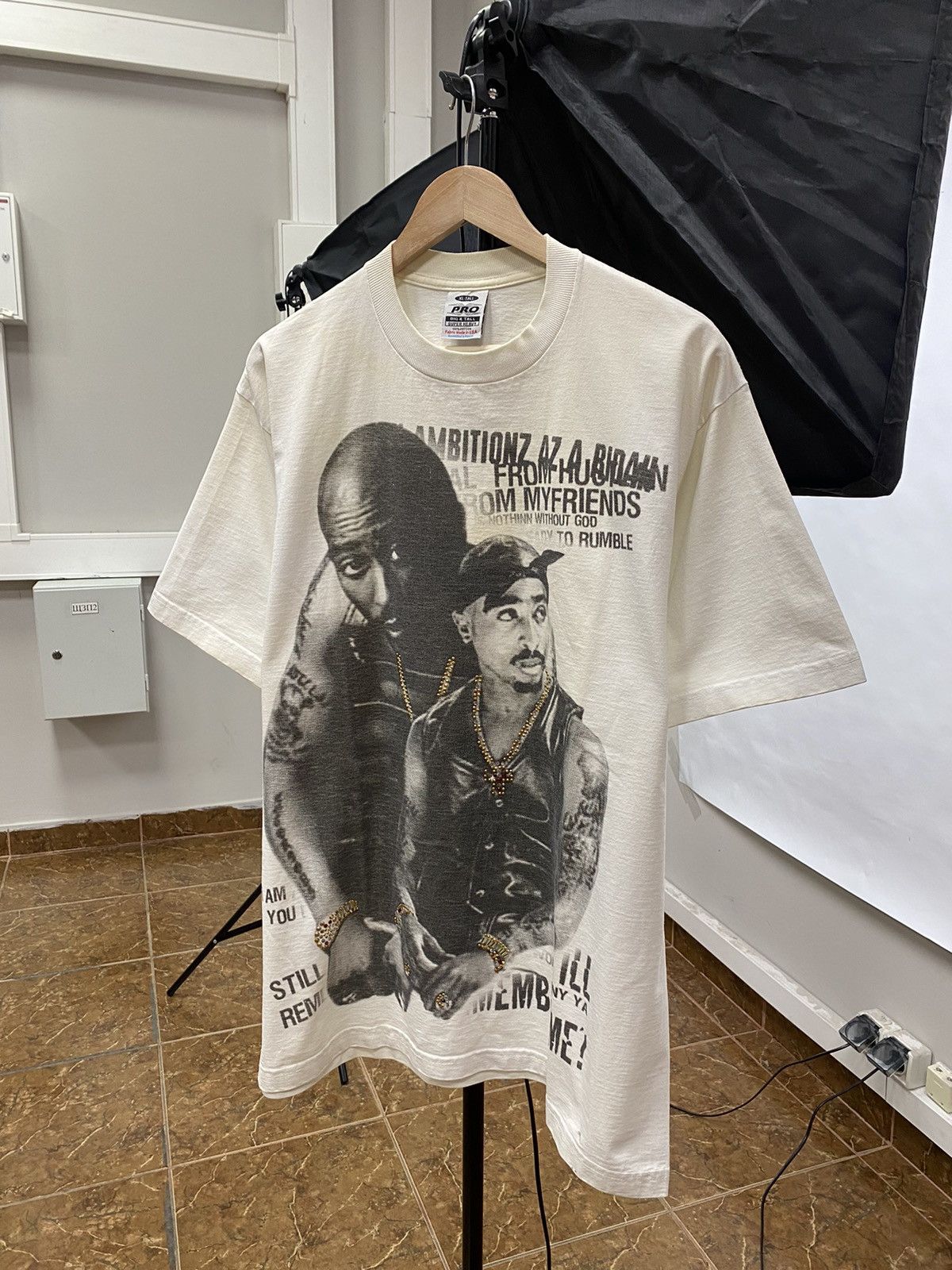 image of Band Tees x Rap Tees Vintage 90's Tupac Shakur Rap Makaveli T-Shirt Retro in White, Men's (Size XL)