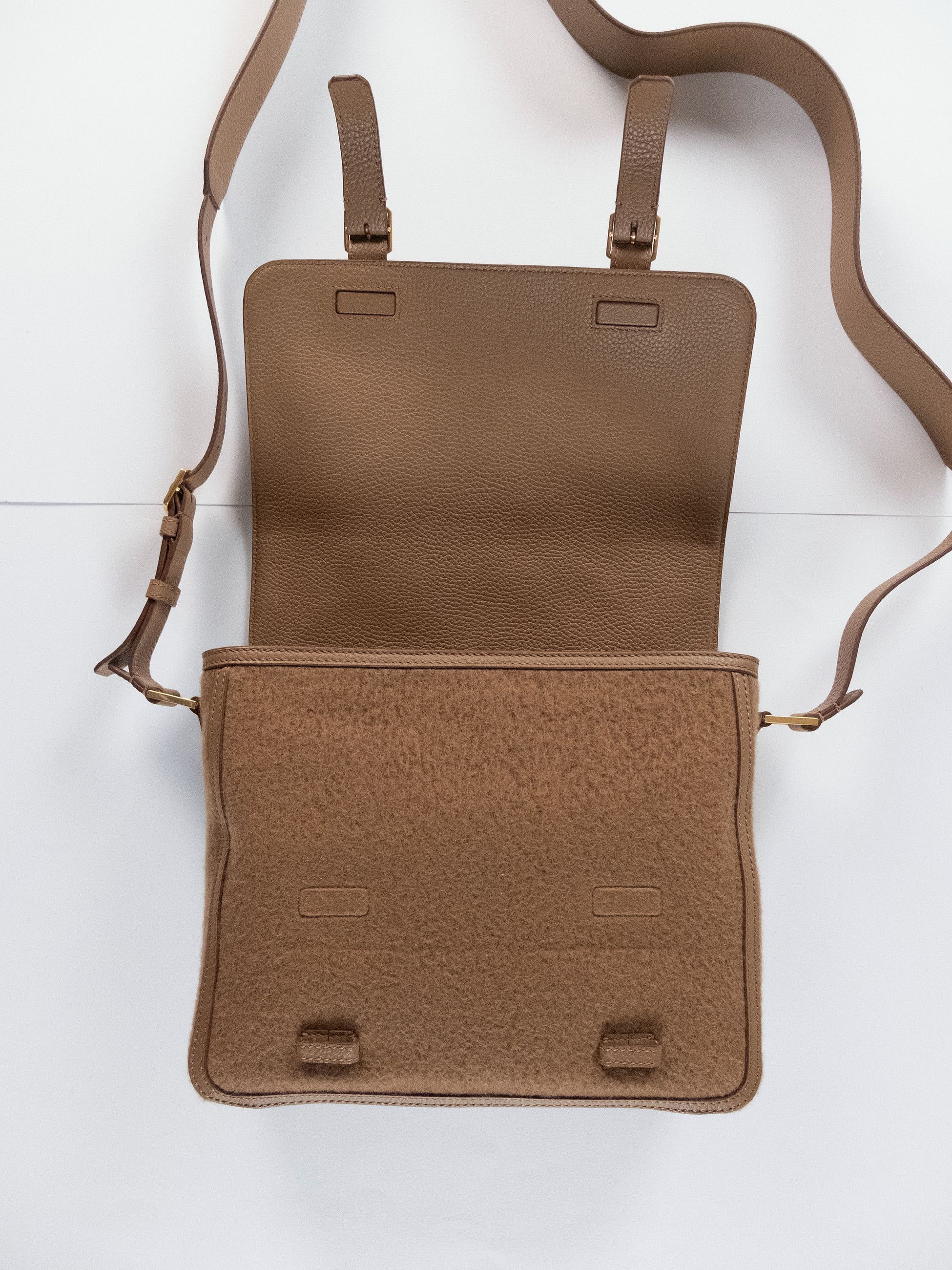 Bally BALLY Switzerland brown wool cashmere leather messenger bag Size ONE SIZE - 10 Thumbnail