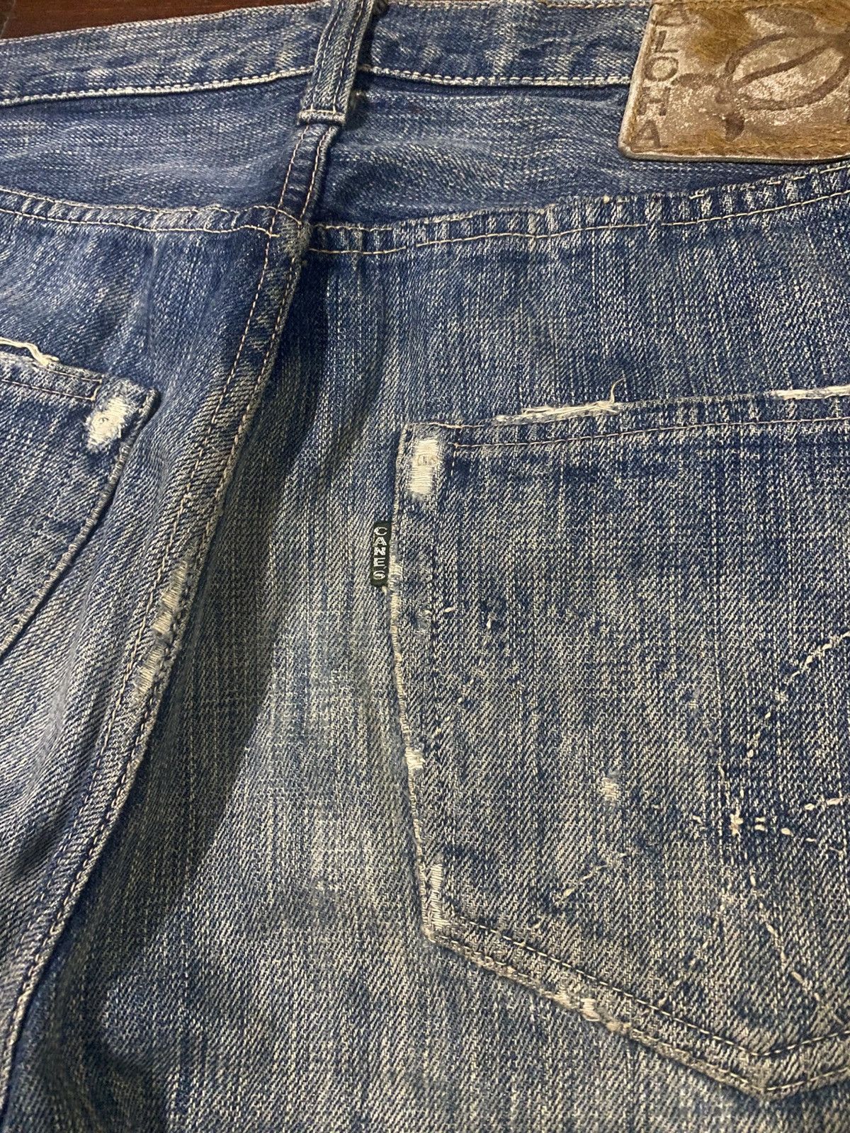 Sugar Cane Rare Sugar Cane Aloha distressed rework Selvedge Denim Size US 31 - 20 Thumbnail
