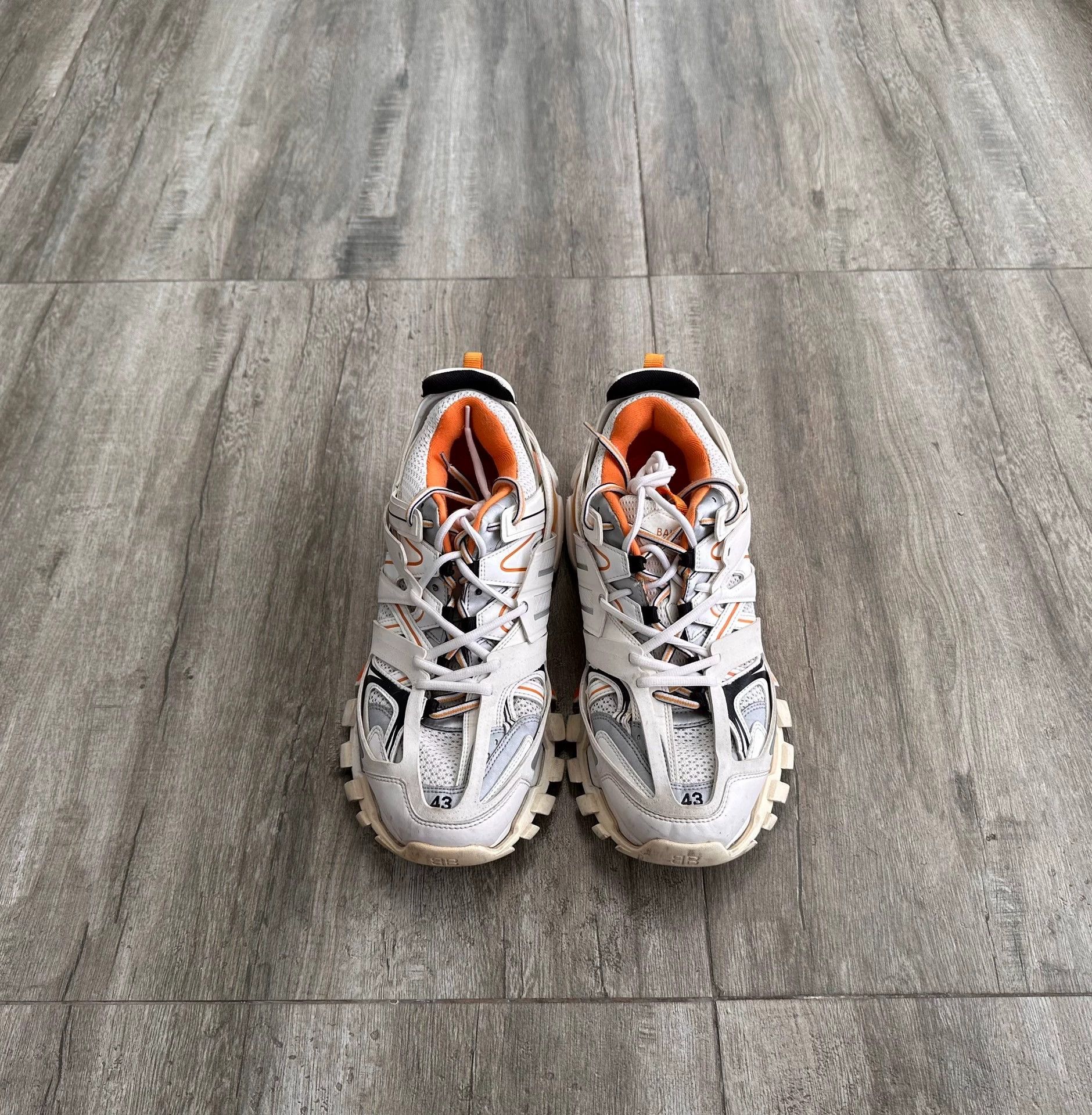 Balenciaga Balenciaga Track Nylon Dad Shoe Men's White Orange Used 43 Size US 10 / EU 43 - 1 Thumbnail