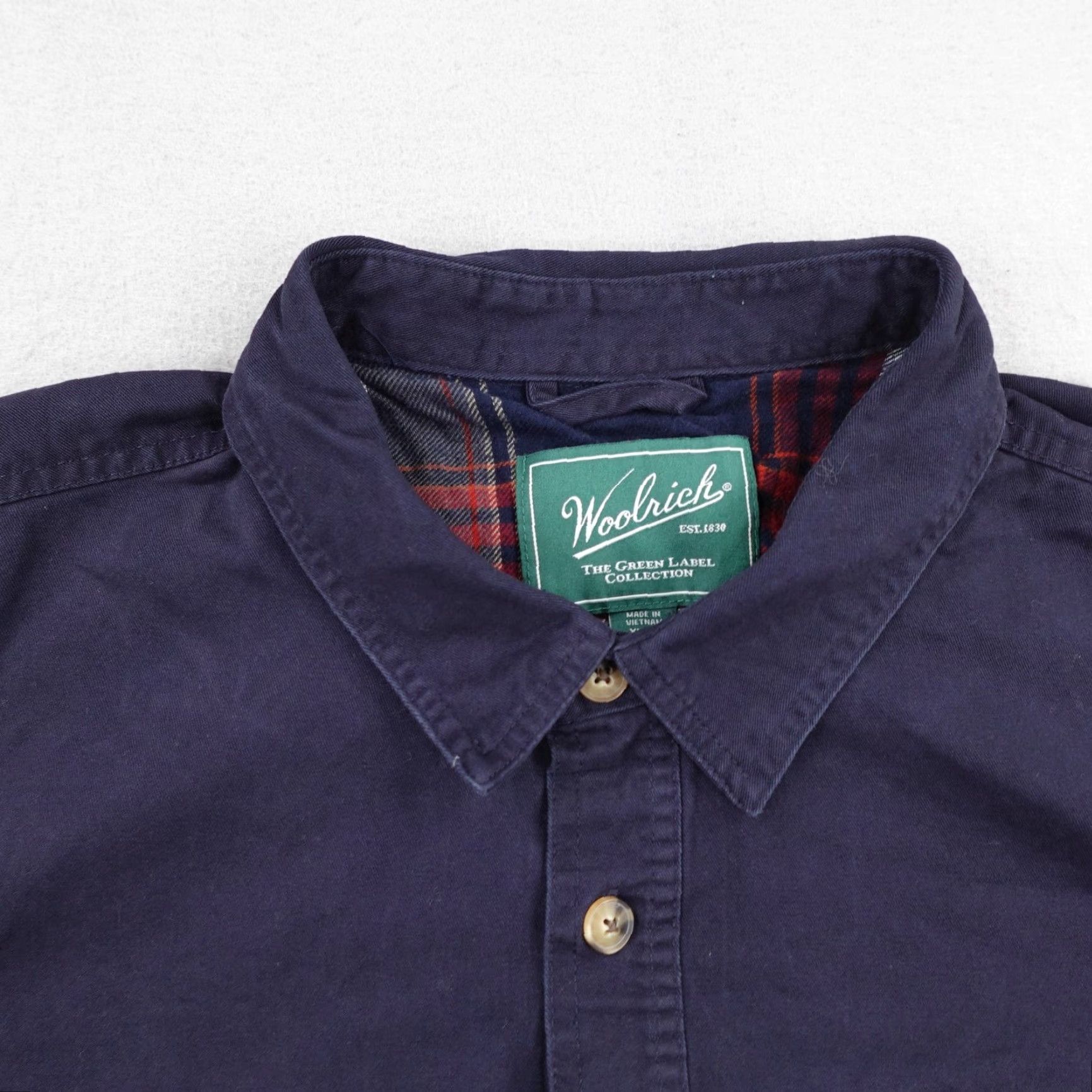 Vintage Woolrich Jacket Mens XL Blue Flannel Lined Quilted Shirt Shacket Green Label Size US XL / EU 56 / 4 - 2 Thumbnail