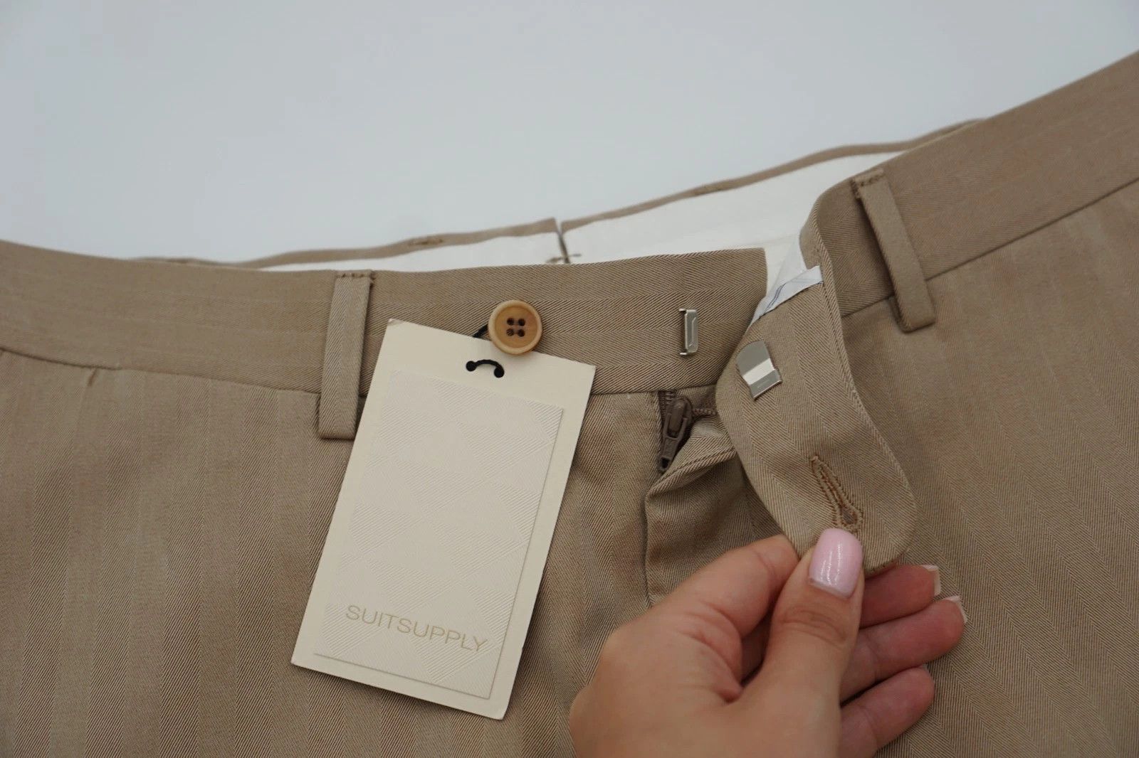 Suitsupply Men Suitsupply Pants Cotton Soho Beige Size UK/US38 Size 38R - 3 Thumbnail