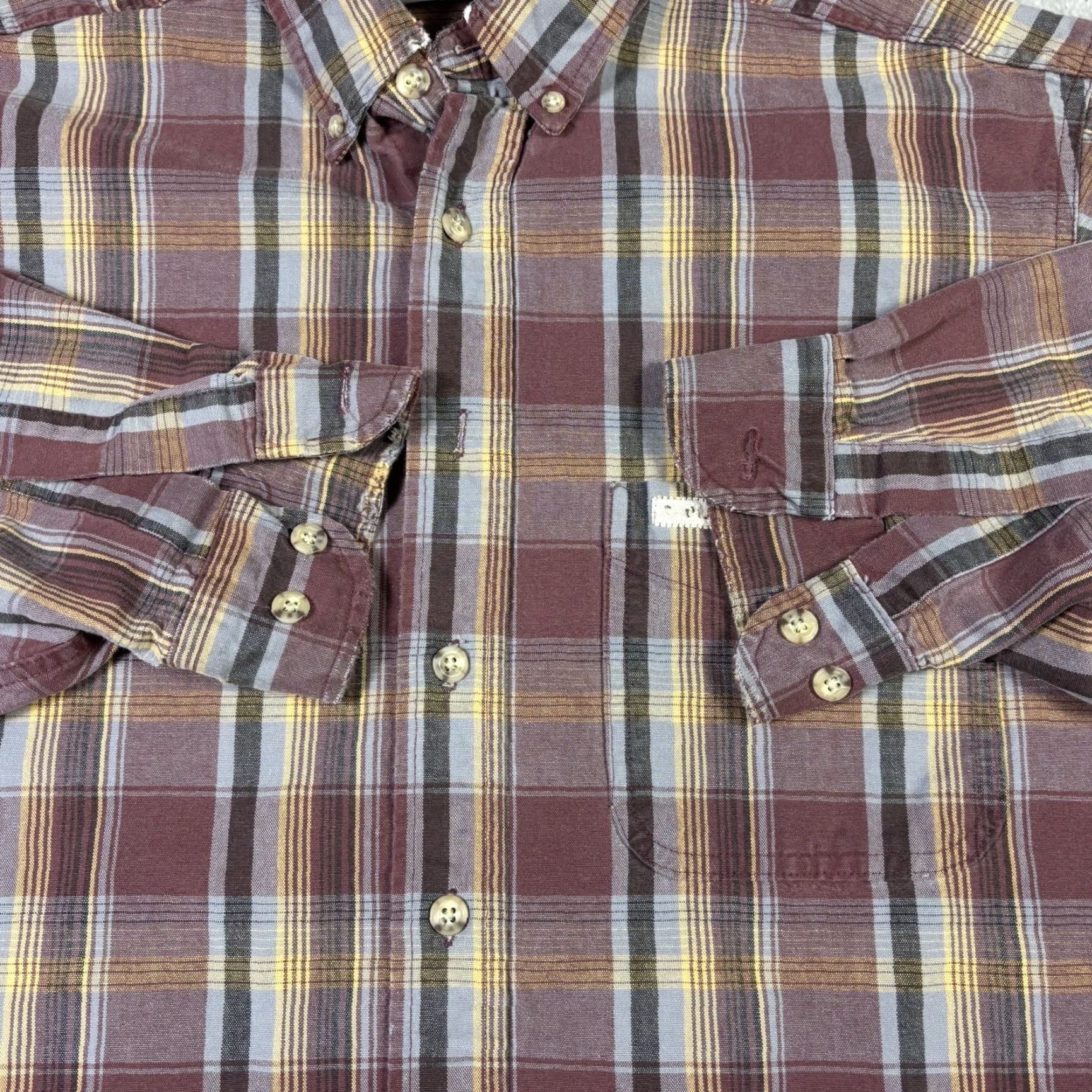 Carhartt VINTAGE Carhartt Shirt 90s Flannel Red Button-Down Workwear XL Adult Mens Long Sleeve Collared Plaid Heavyweight All Seasons Size US XL / EU 56 / 4 - 6 Thumbnail