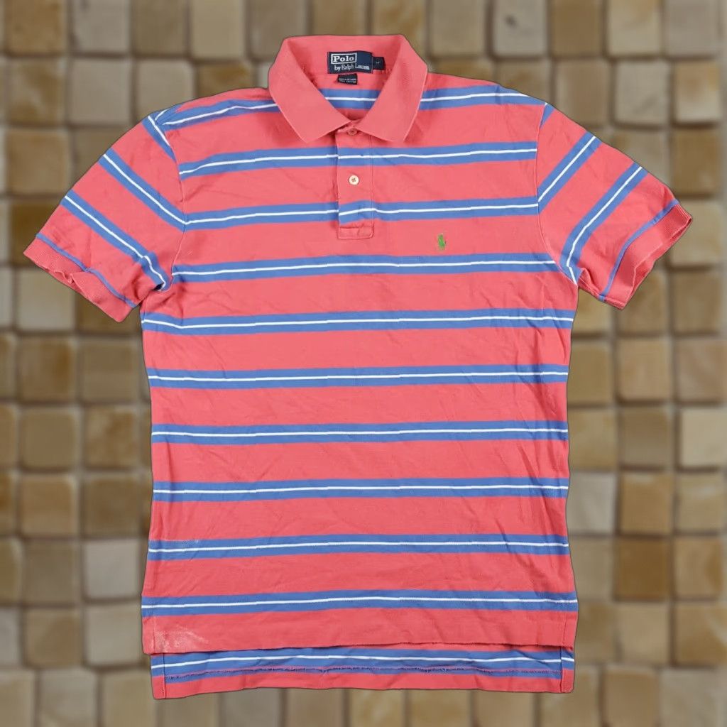 Ralph Lauren VINTAGE Ralph Lauren Polo Shirt Men M Pink Striped Pony Logo 90s Grunge Preppy Skate Size US M / EU 48-50 / 2 - 1 Thumbnail