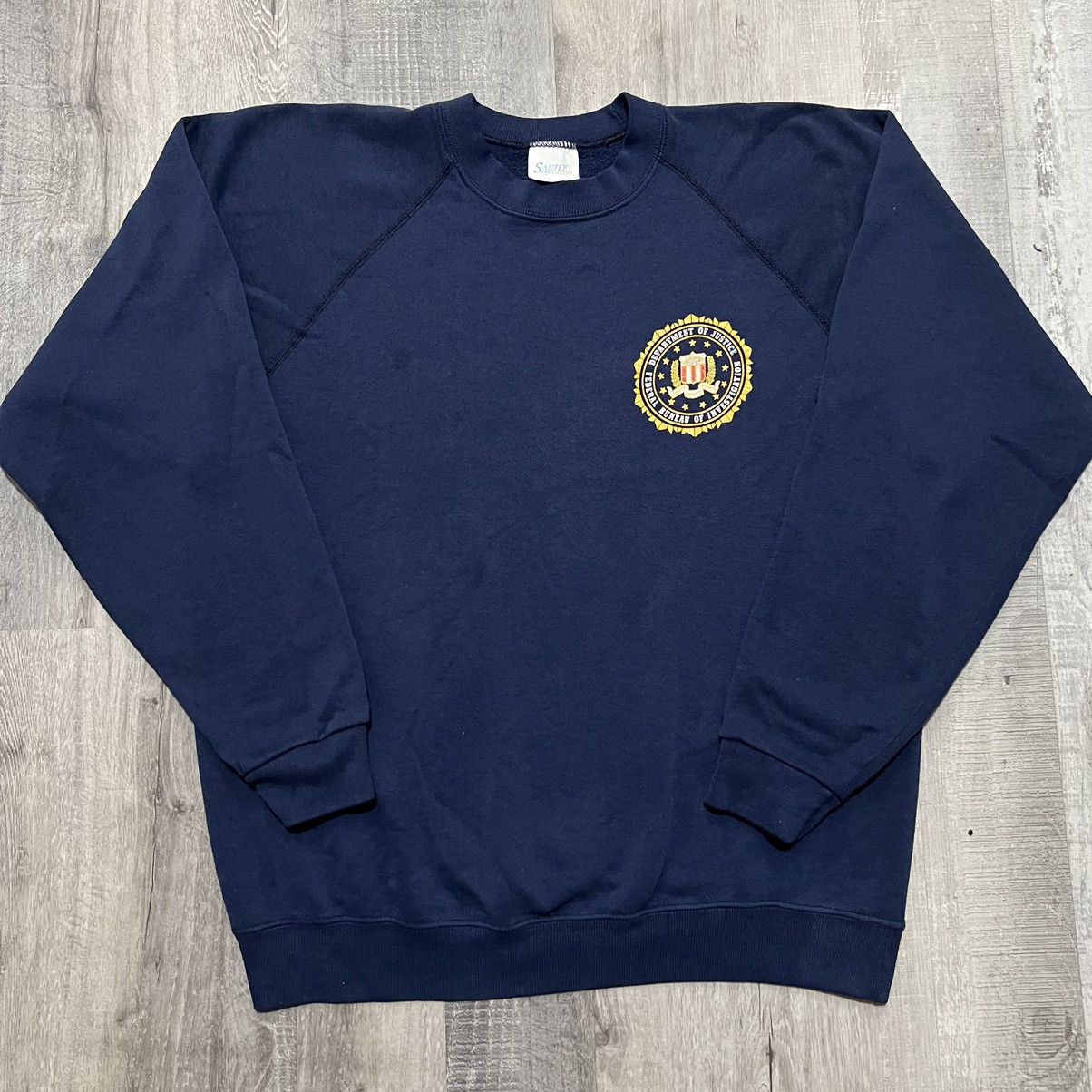 Vintage VTG Dept Of Justice Navy Blue 90s FBI Government Sweatshirt Size US L / EU 52-54 / 3 - 1 Thumbnail
