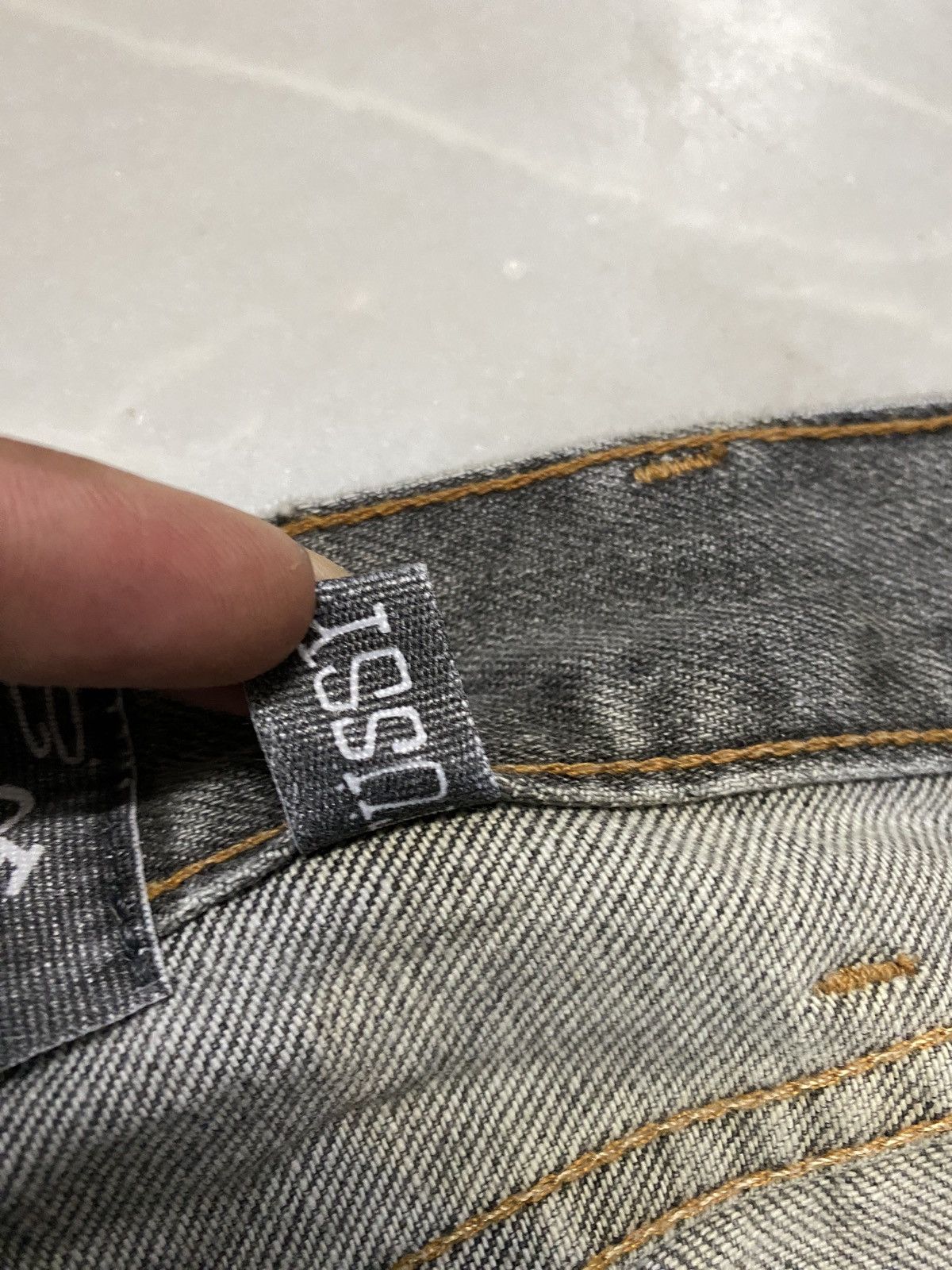Stussy × Vintage Baggy💥90s Stussy Authentic Workgear Washed Faded Ripped jean Size US 33 - 11 Thumbnail