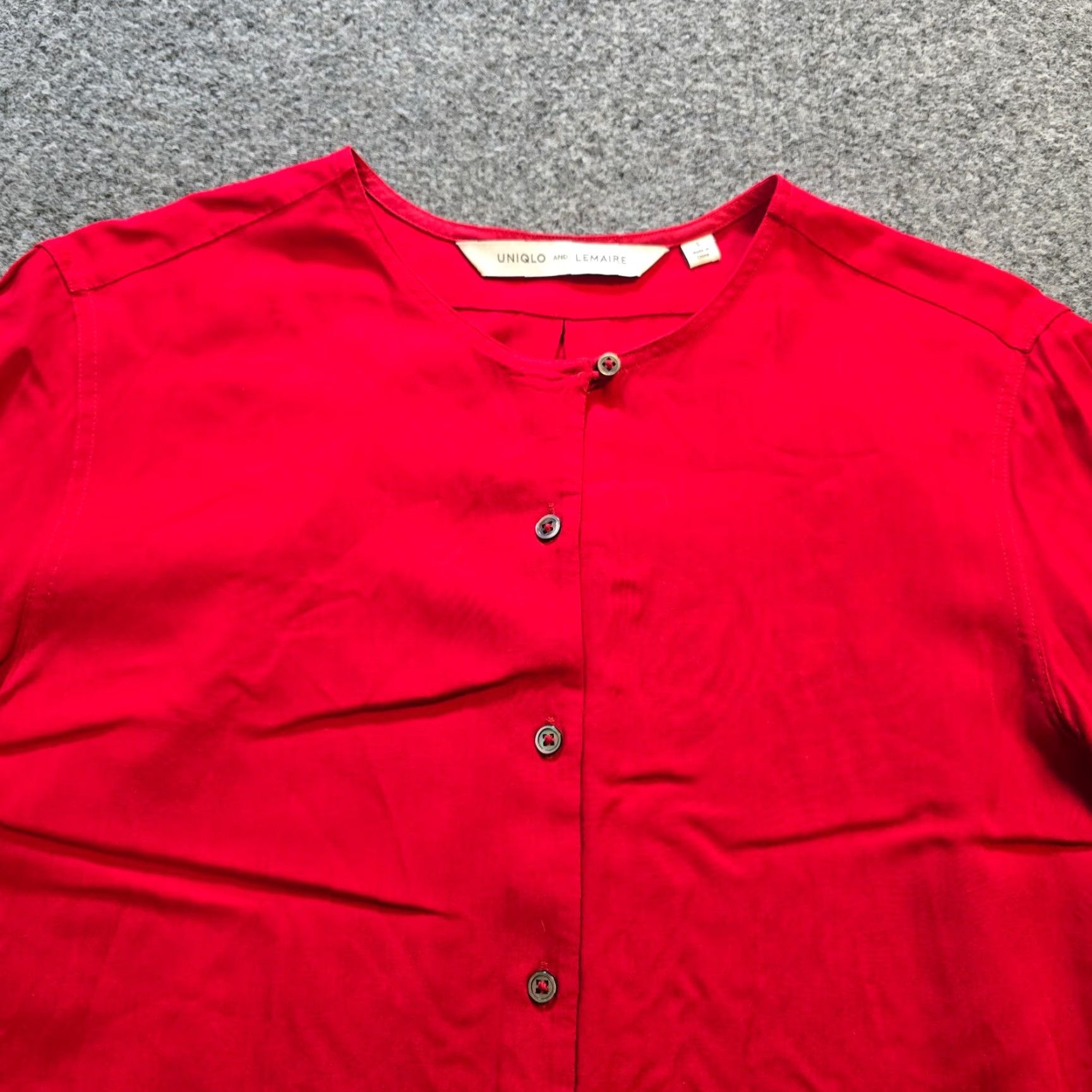 Lemaire Lemaire Top Women Size S Red Popover Long Sleeve Tunic Blouse Casual Shirt Size S / US 4 / IT 40 - 2 Thumbnail