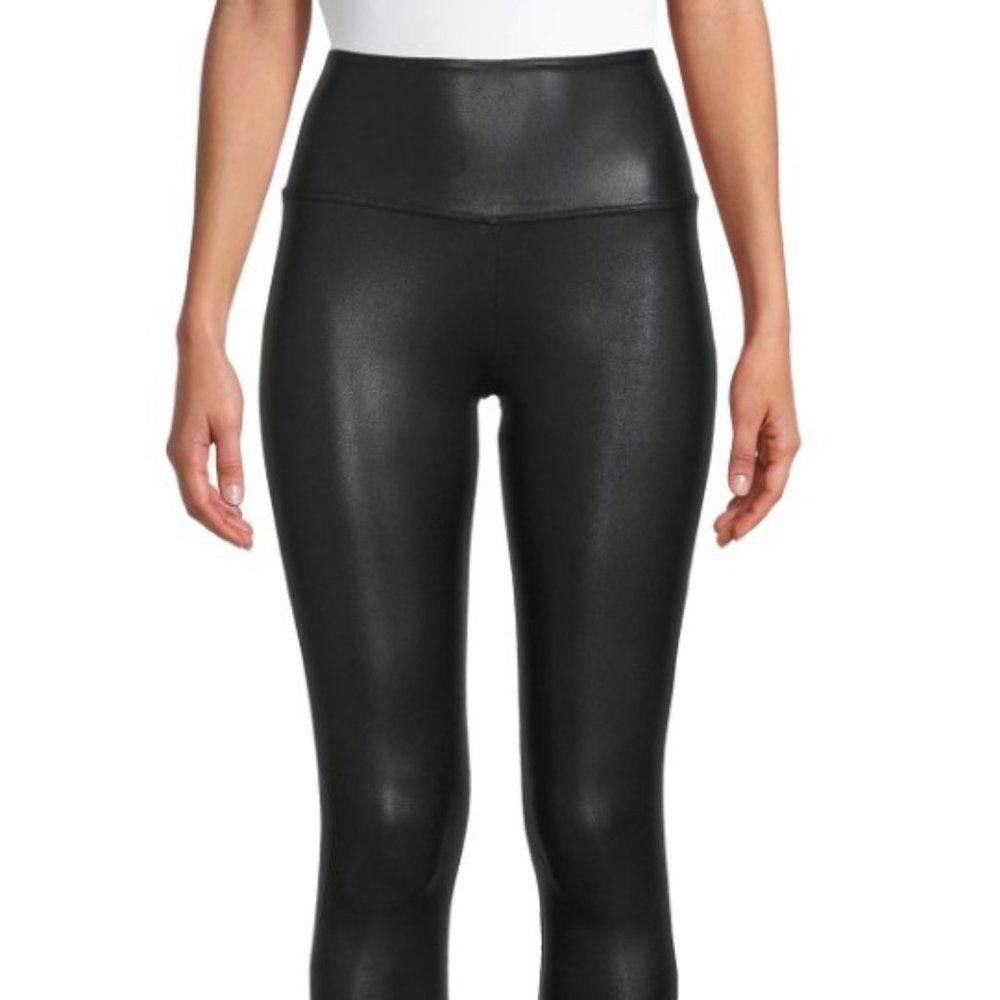 Designer CT1031a Time and Tru Faux Leather Leggings BLACK NWOT 2X Size 42" / US 20 - 1 Thumbnail