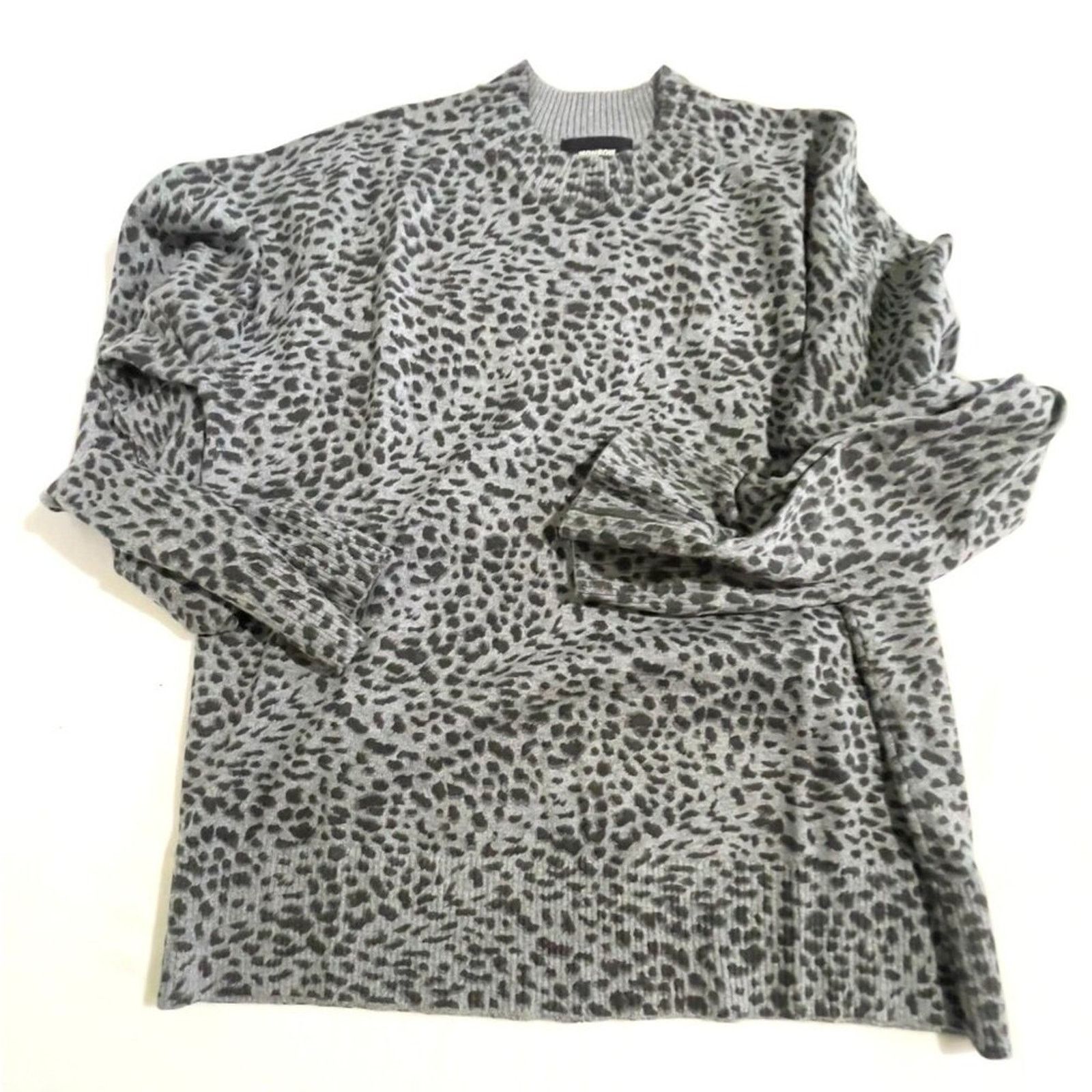 MONROW Monrow · Medium · Leopard Mock Neck Pullover Cotton Cashmere Size M / US 6-8 / IT 42-44 - 8 Thumbnail