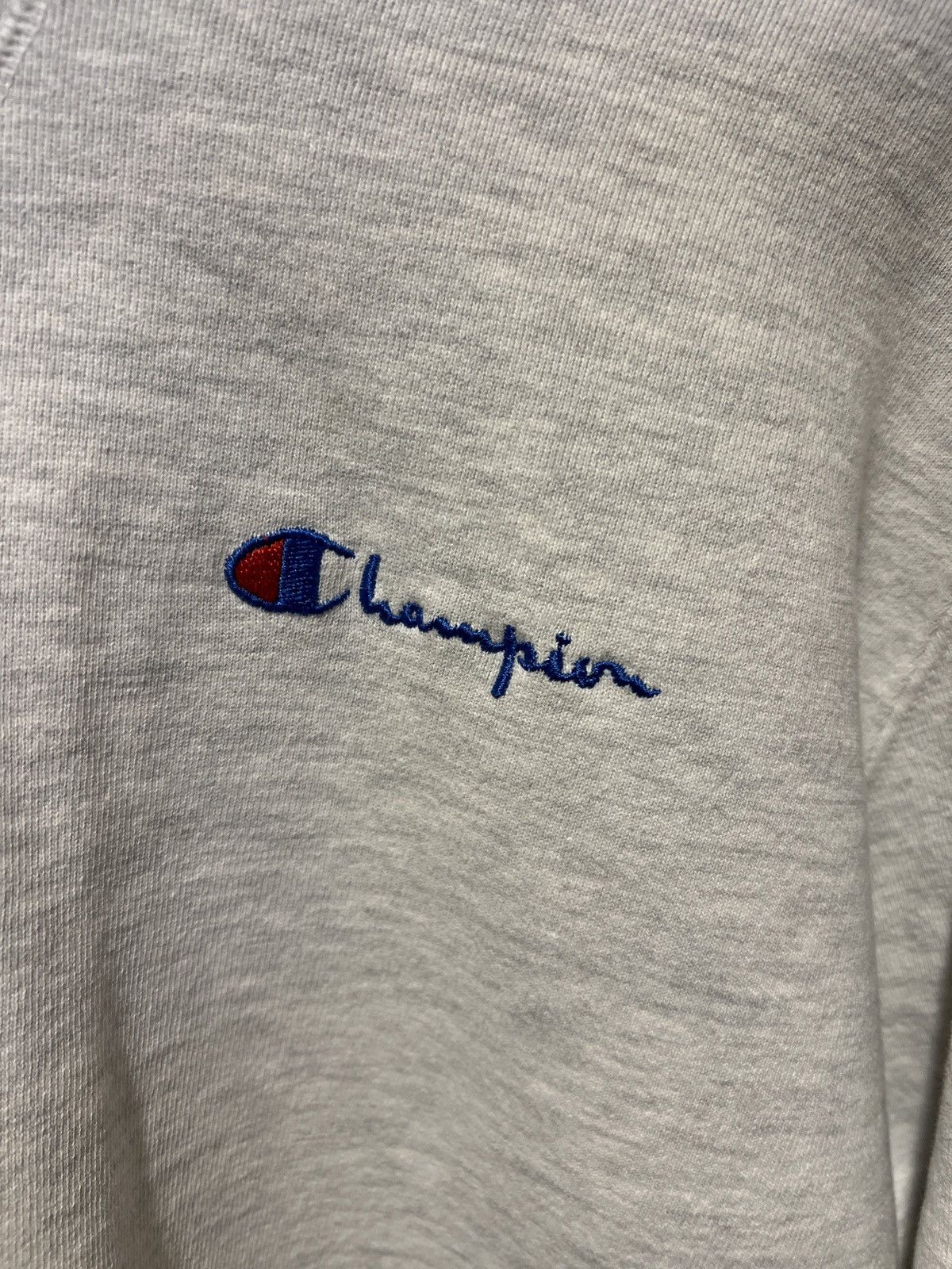 Champion Vintage Champion Grey Blank Spellout Hoodie 1990s Size US XL / EU 56 / 4 - 3 Thumbnail