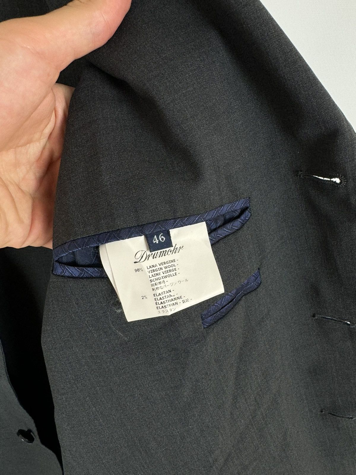 Drumohr Drumohr Virgin Wool Gray Blazer Jacket Size 46 Size 46R - 9 Thumbnail
