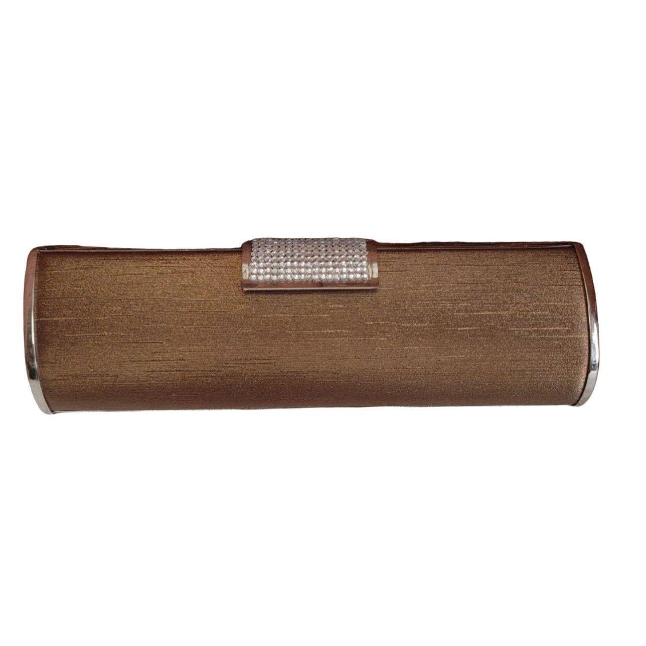 Other Brown Diamond Clasp Embellished Evening Clutch Bag Purse Size ONE SIZE - 1 Thumbnail