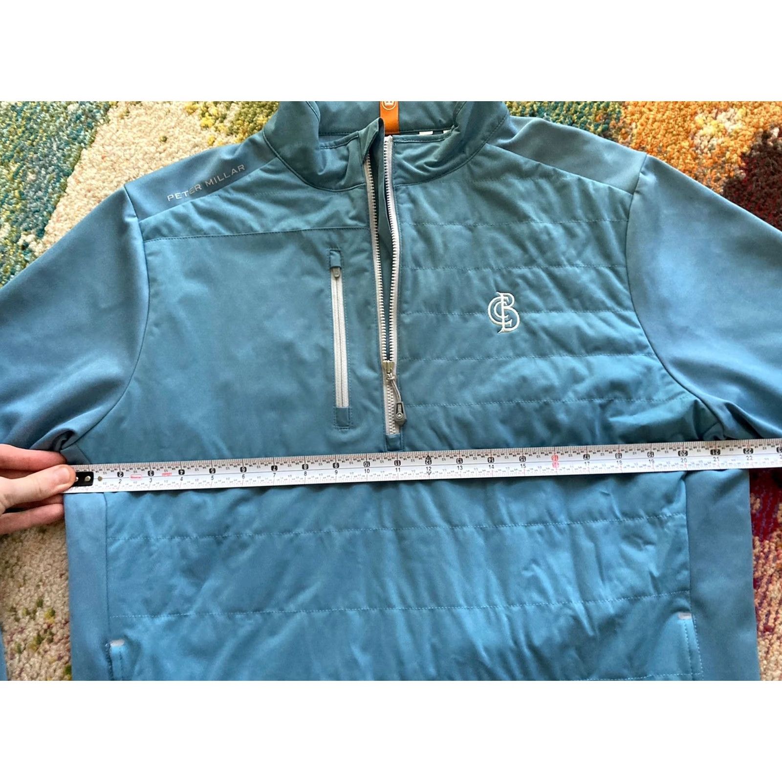 Peter Millar Peter Millar Jacket Mens Medium Weld Elite Hybrid 1/2 Zip Performance Light Blue Windbreaker Blue M Mens Size US M / EU 48-50 / 2 - 7 Thumbnail