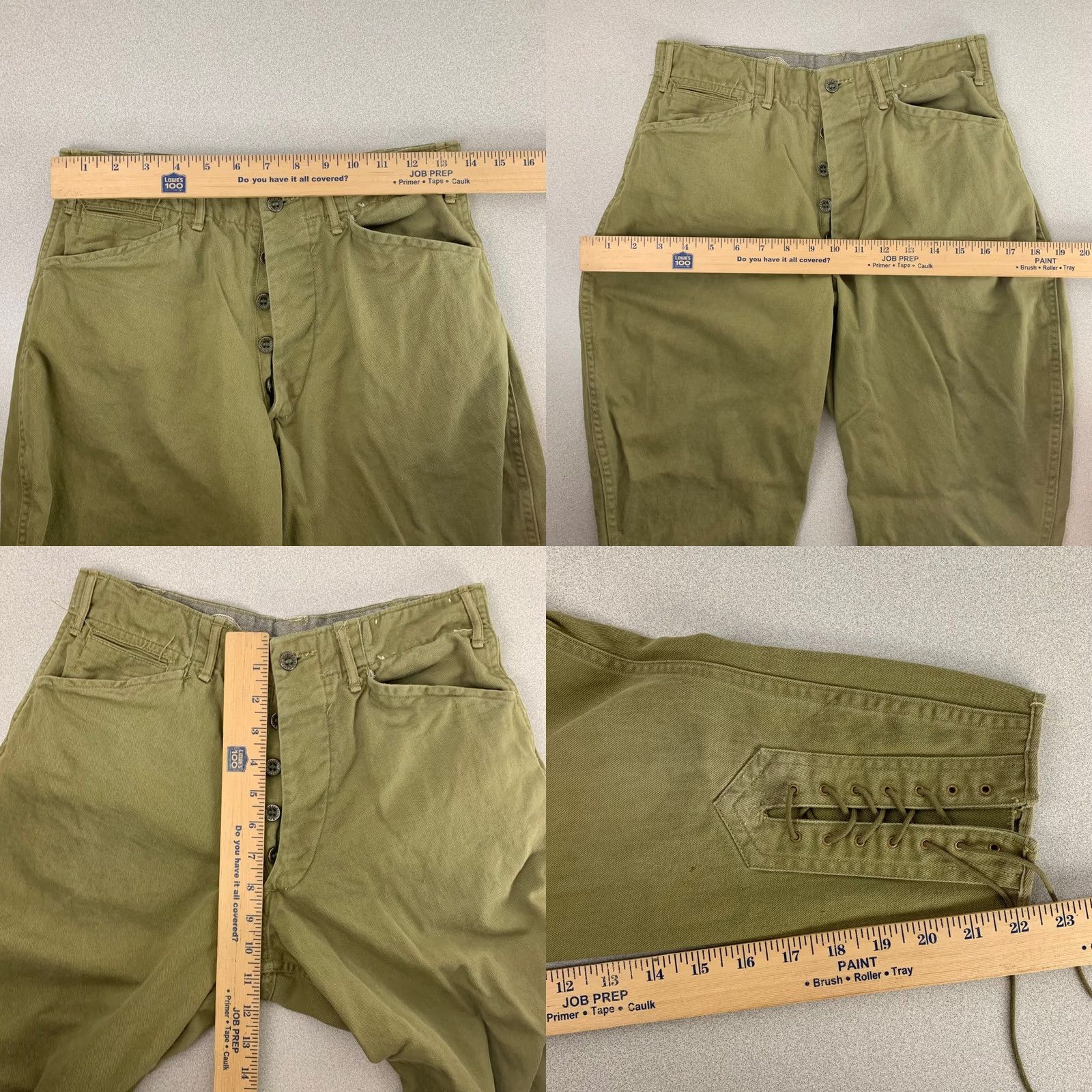 Vintage VTG Boy Scouts of America Breeches Mens 27x22 Olive Green Lace Up Jodhpur Pants Size US 27 - 8 Thumbnail