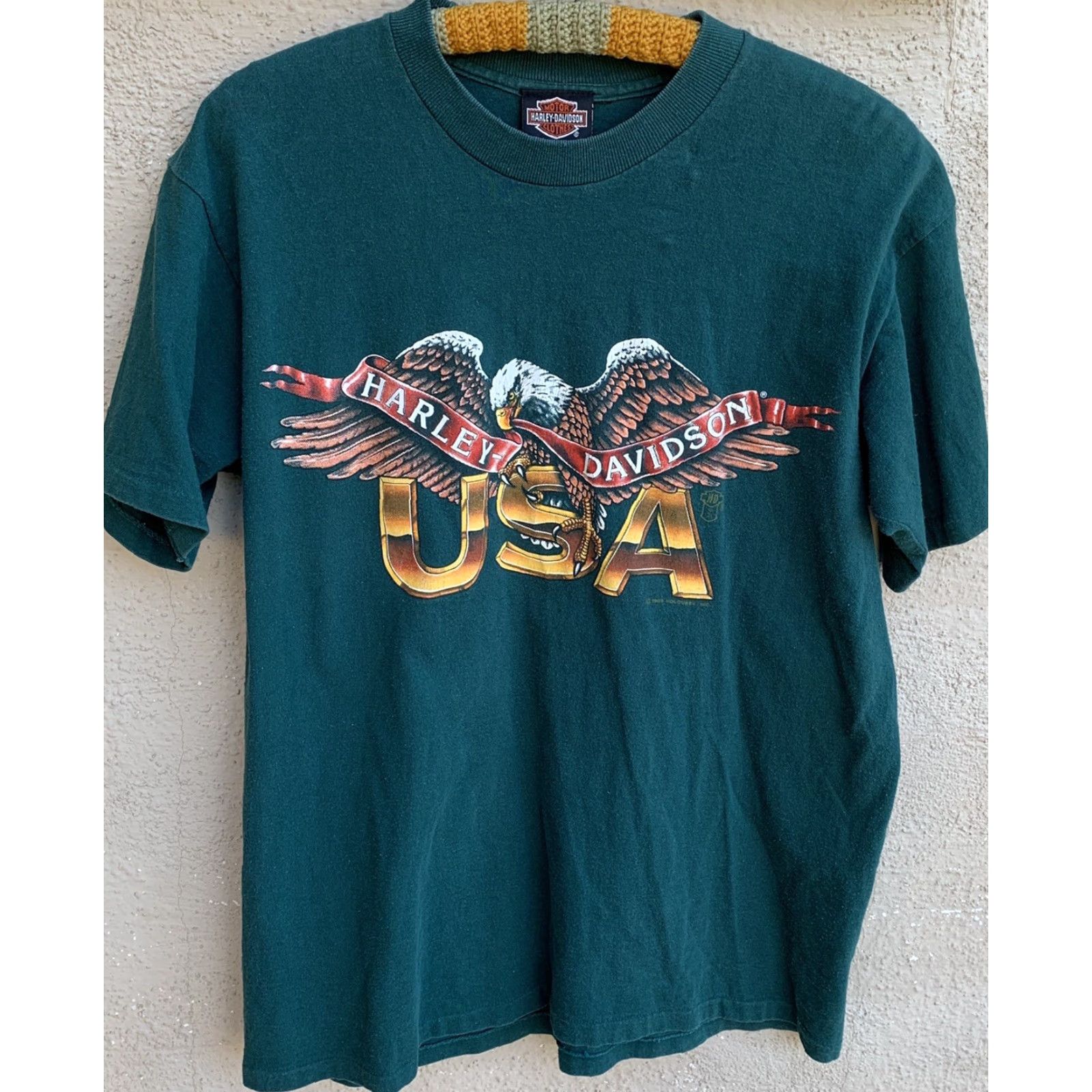 Harley Davidson VINTAGE Harley-Davidson USA Eagle T-Shirt Men Size M Green 1989 Single Stitch Graphic Tee Size US M / EU 48-50 / 2 - 3 Thumbnail