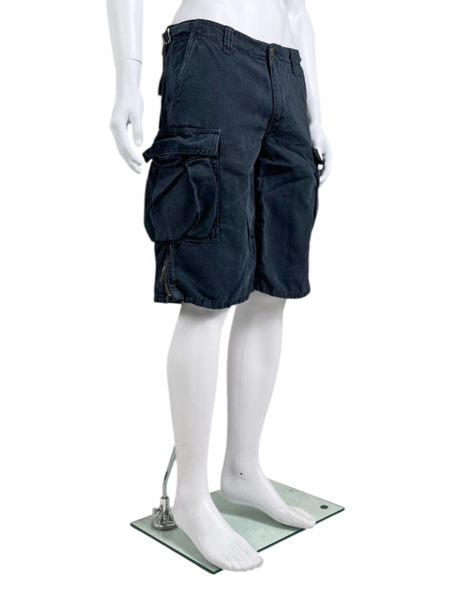 Emporio Armani 1990's Cargo Blue Shorts Size US 30 / EU 46 - 2 Thumbnail