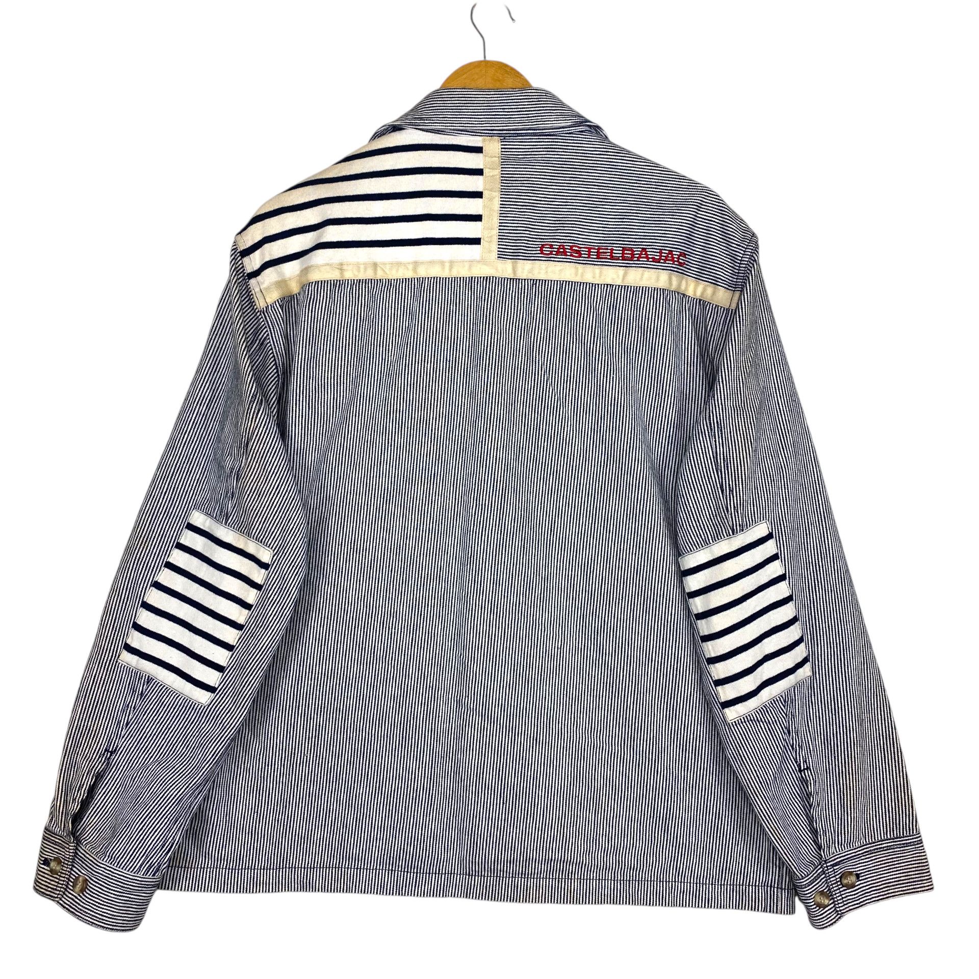 Jean Charles De Castelbajac 💥 CASTELBAJAC JEAN HICKORY STRIPED JACKET BUTTON Size US L / EU 52-54 / 3 - 8 Thumbnail
