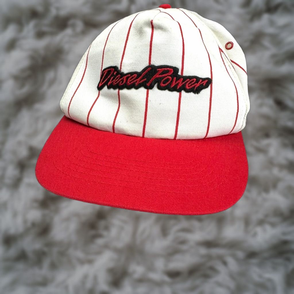 VTG CAT Diesel Power Hat Cap One Size Fits All Red/White KC Men Snapback Cat Vintage Cap Adjustab le