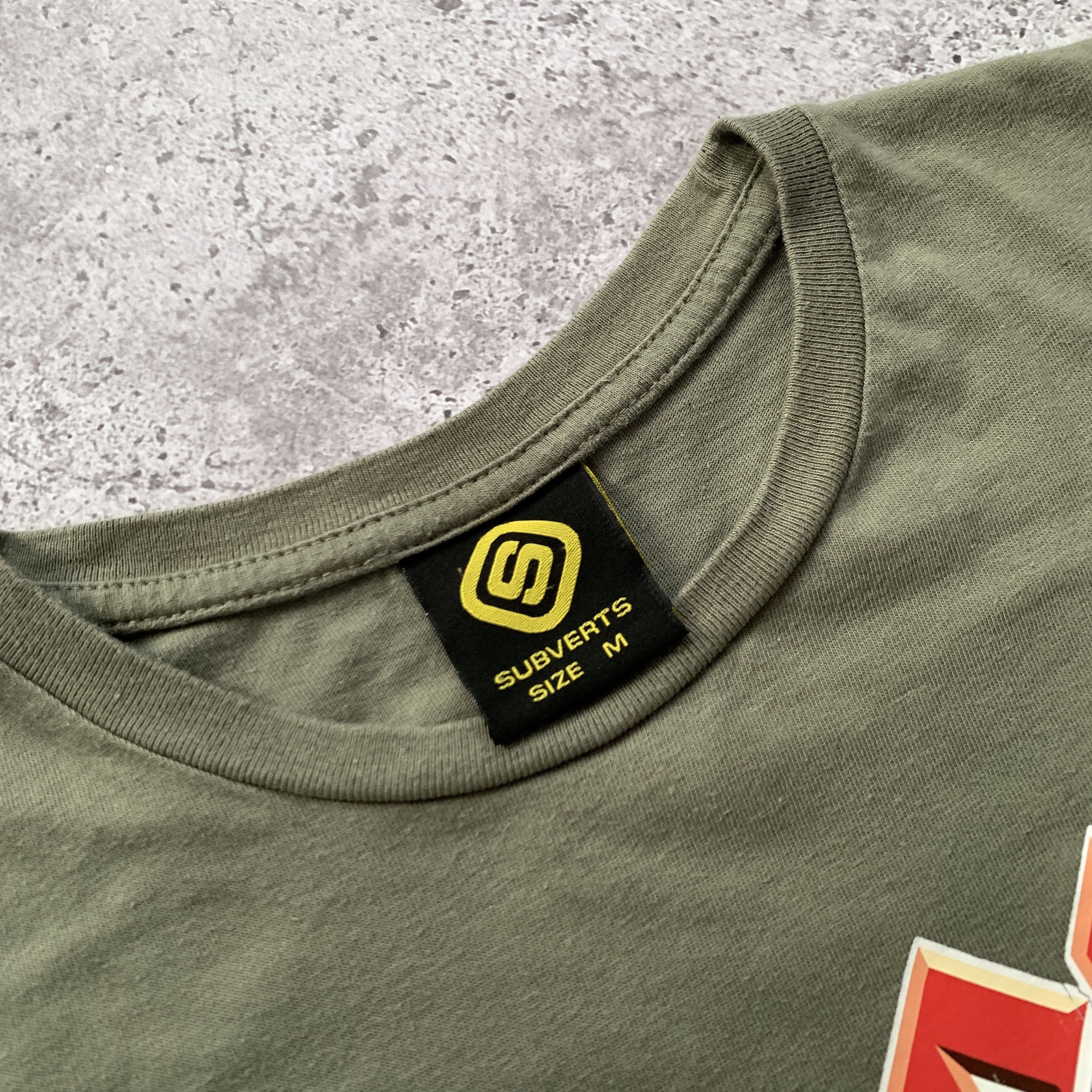 Vintage Vintage FU/CK 90s Graphic AC/DC Parody Olive Tee Shirt Size M / US 6-8 / IT 42-44 - 3 Thumbnail