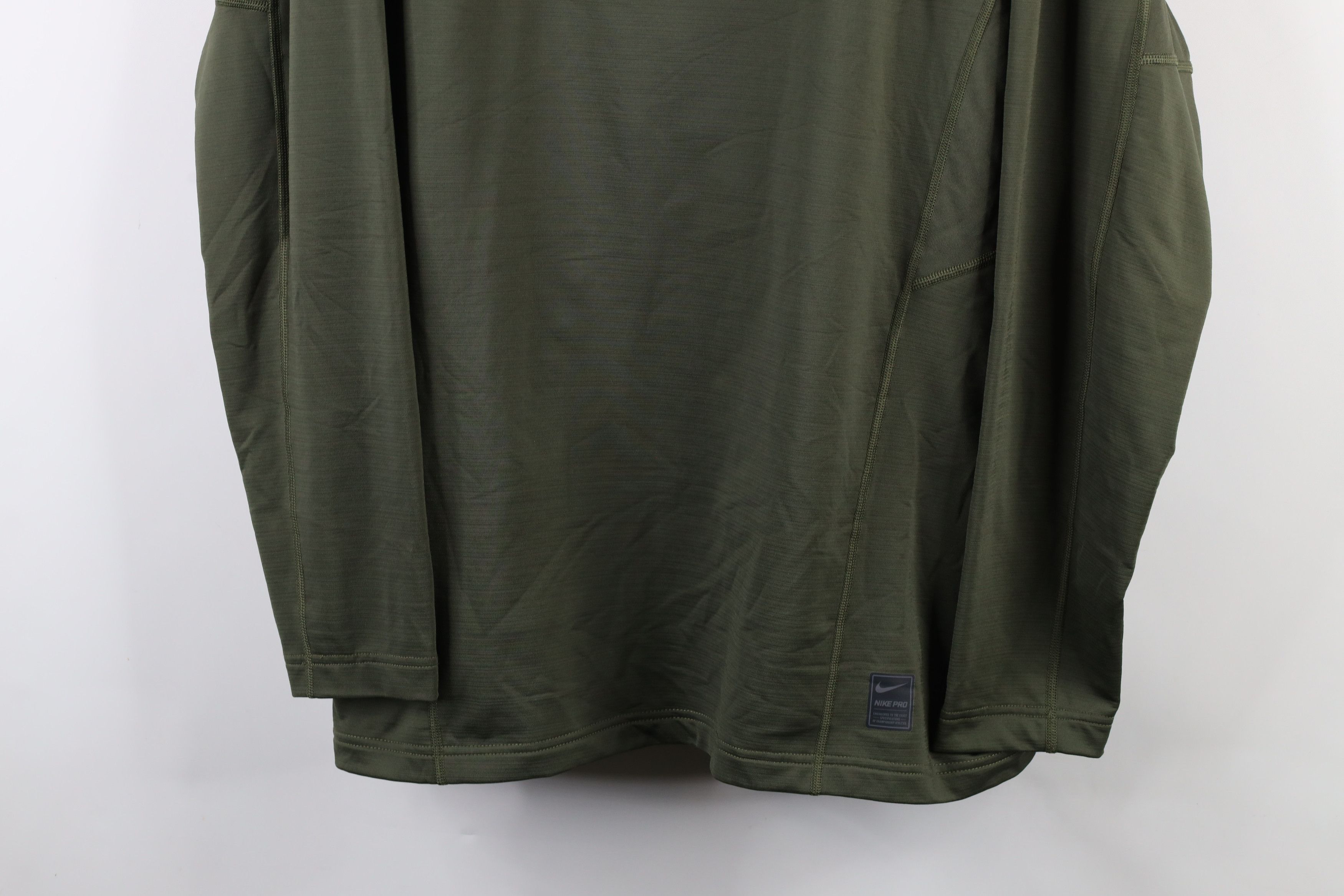 Nike × Vintage Nike Pro Hyperwarm Long Sleeve Training Outdoor Shirt Green Size US XXL / EU 58 / 5 - 3 Thumbnail
