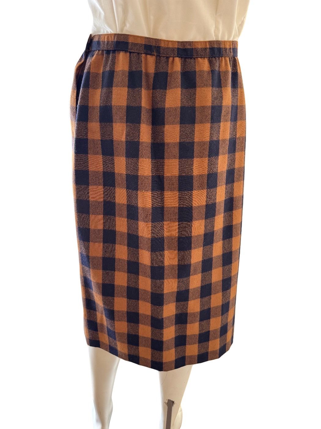 Vintage Dalton women’s 14 tan plaid pencil skirt Union Made vintage Size 30" / US 8 / IT 44 - 3 Thumbnail