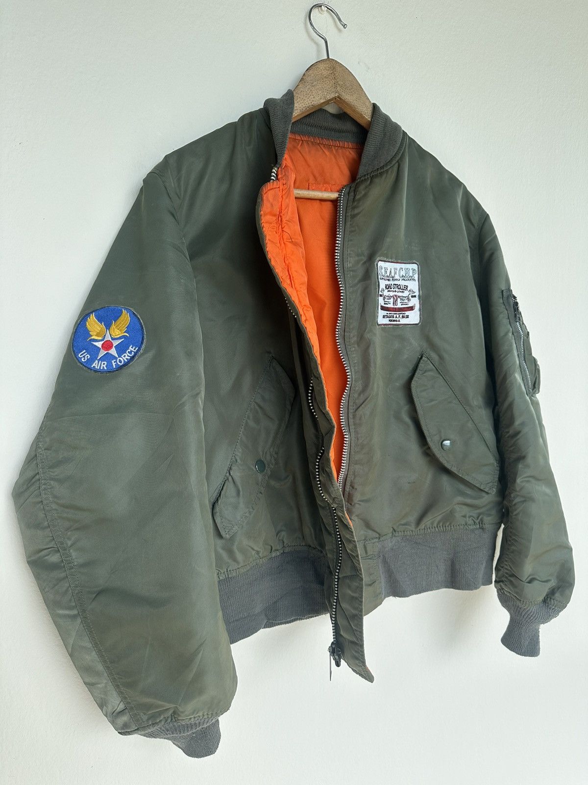 80's〜 ALPHA MA-1 MADE IN USA Vintage 80s Alpha Industries MA-1 Bomber Jacket Full Zip