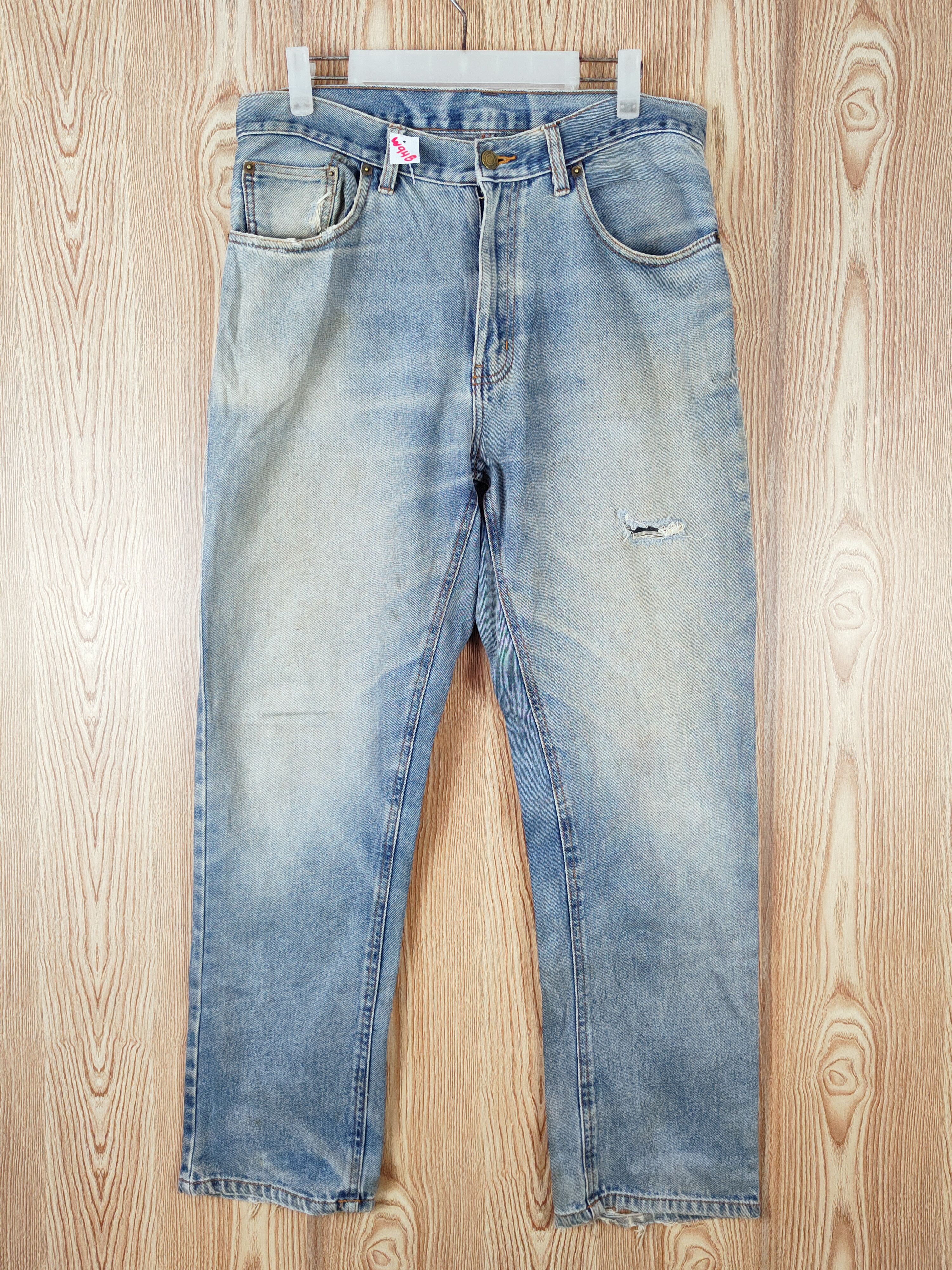 Japanese Brand Japanese Brand Blue Faded Distressed Ripped Jeans #W948 Size US 34 / EU 50 - 1 Thumbnail