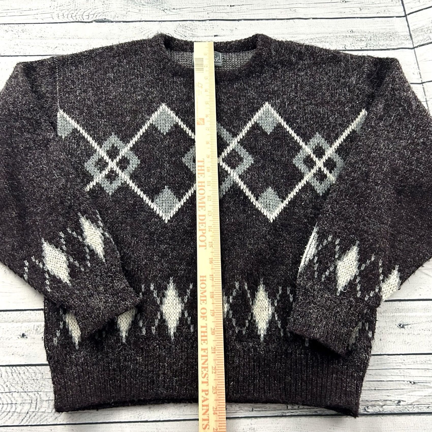 Vintage VINTAGE Le Tigre Pullover Sweater Men M Gray Black Argyle Pullover Sweater Mens Medium Gray Black Size US M / EU 48-50 / 2 - 3 Thumbnail
