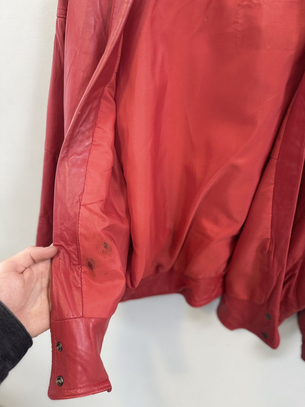 Vintage RED LEATHER JACKET RARE STREETWEAR Size US S / EU 44-46 / 1 - 16 Thumbnail