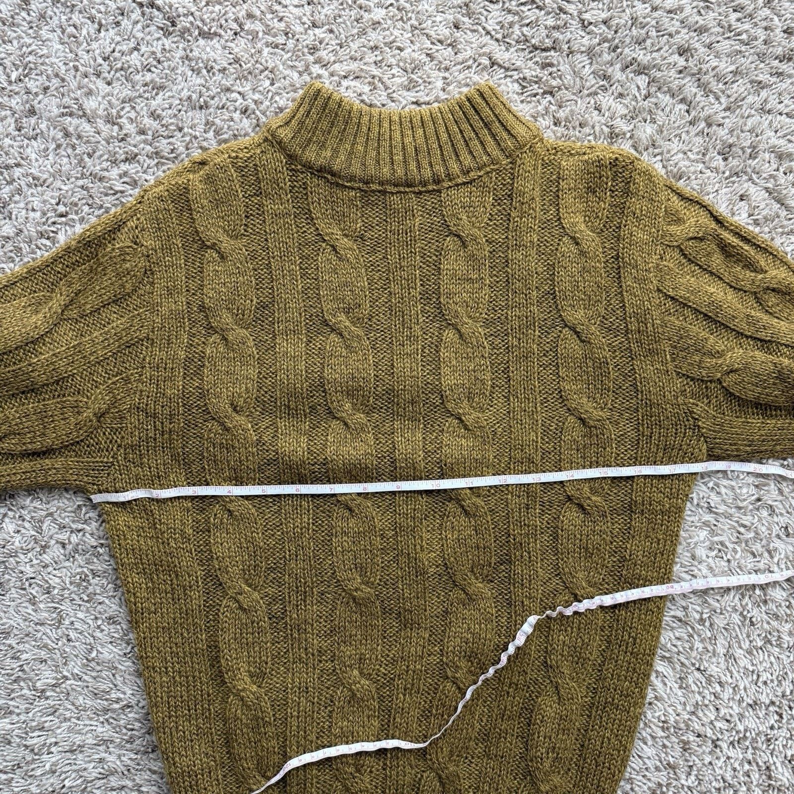 Vintage Vintage Towne And King Cable Knit Wool Sweater Green Brown M Size US M / EU 48-50 / 2 - 9 Thumbnail
