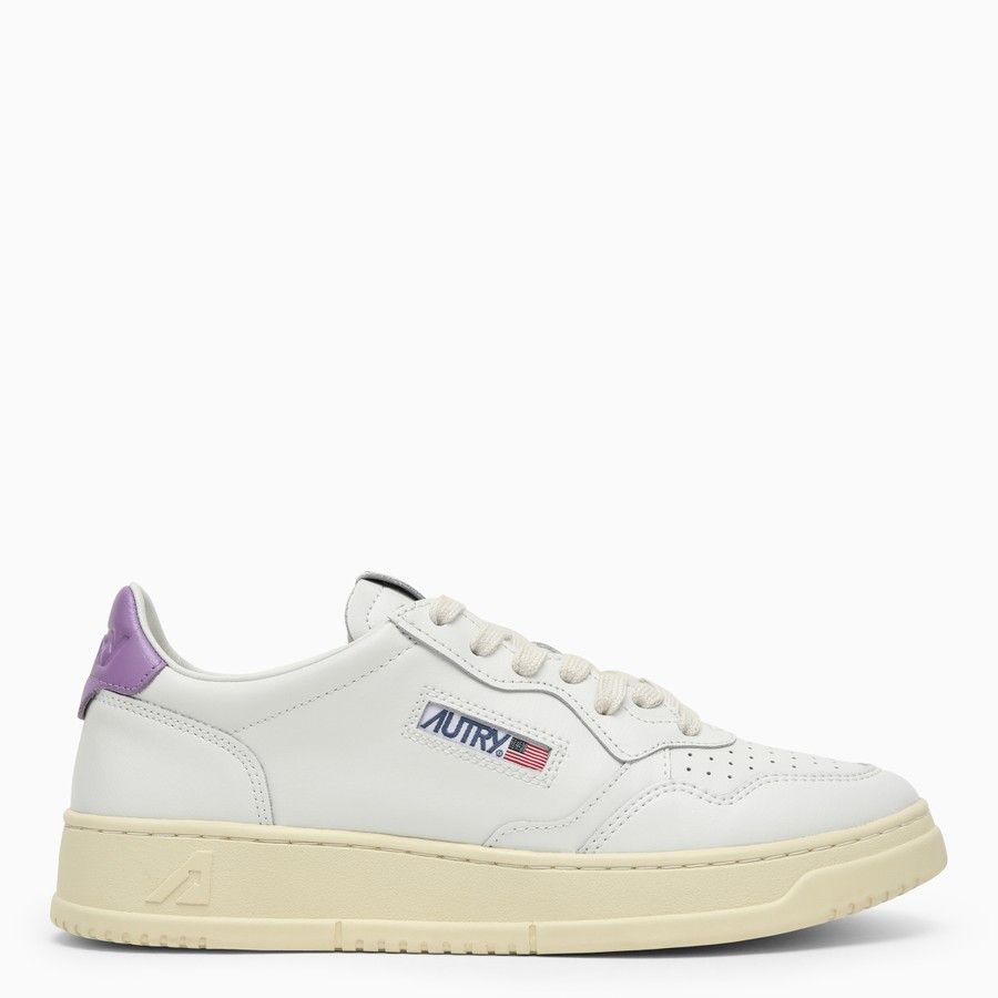 AUTRY o1d2blof0824 Leather Low-Top Sneakers in White & Lavender Size US 6 / IT 36 - 1 Thumbnail