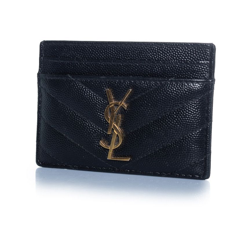 Saint Laurent Paris Saint Laurent, black leather card holder with logo Size ONE SIZE - 1 Thumbnail