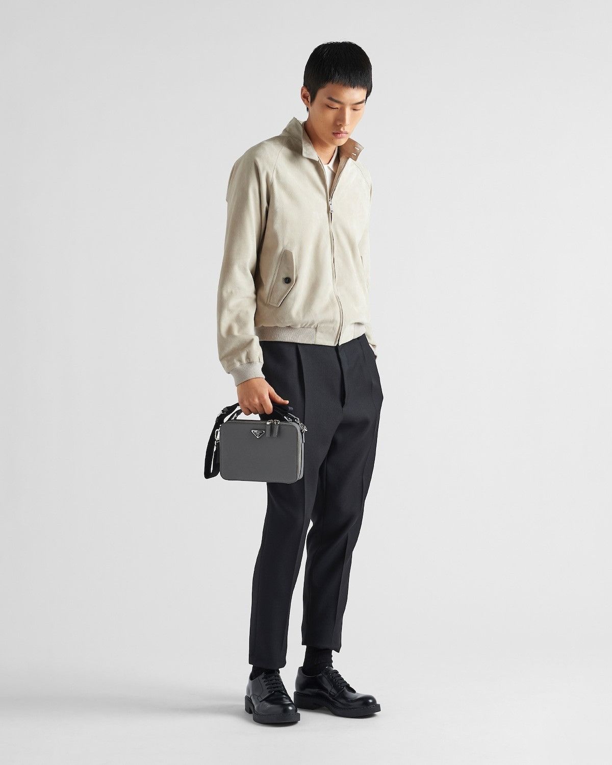 Prada o1bcso1str1025 Size: OS / Saffiano Shoulder Bag in Grey Size ONE SIZE - 4 Thumbnail