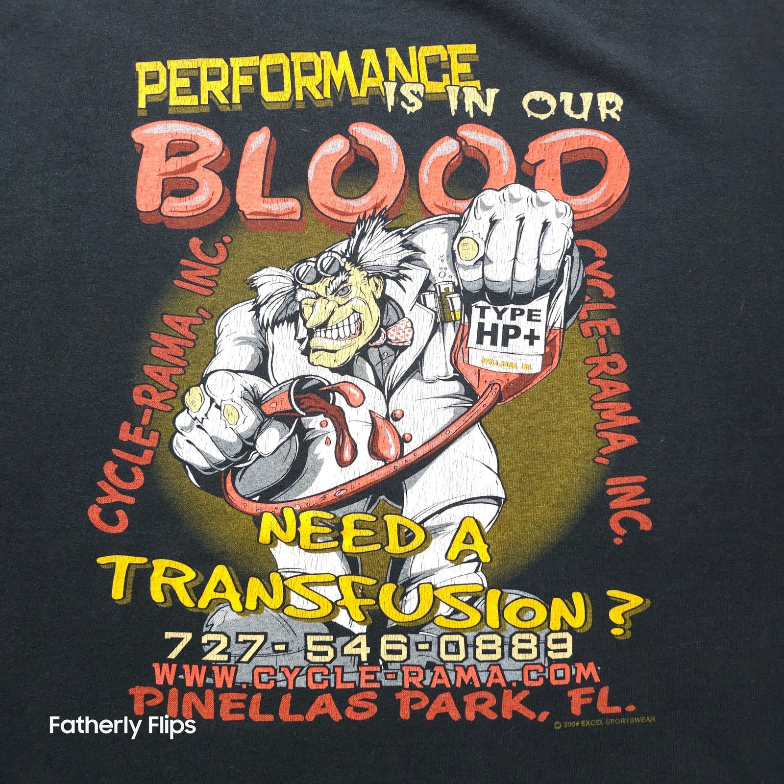 Gildan Vtg 2004 Cycle-Rama Motorcycle T-Shirt 2XL Mad Scientist Size US XXL / EU 58 / 5 - 2 Thumbnail