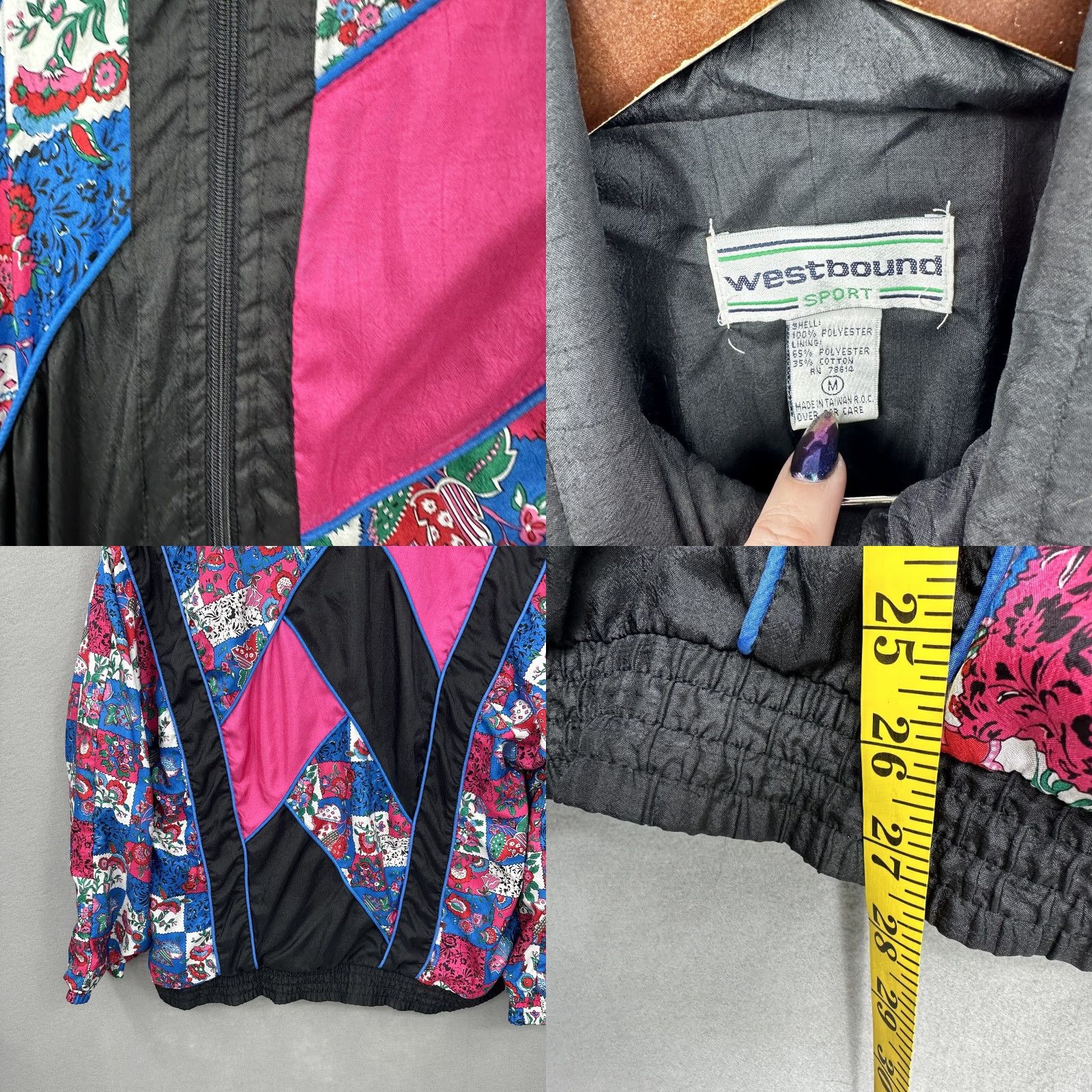 Vintage VINTAGE Westbound Sport Jacket Women M Floral Black Windbreaker 80s Retro Casual Lightweight Lined Nylon Softshell Handcrafted? Size M / US 6-8 / IT 42-44 - 8 Thumbnail