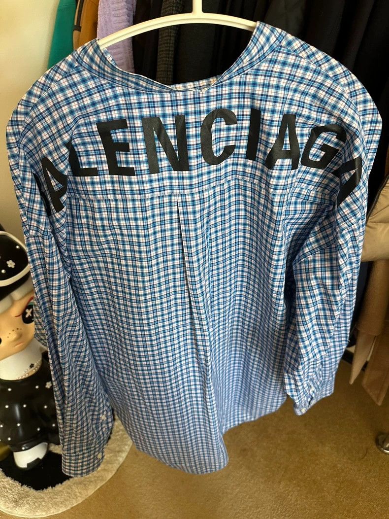 Balenciaga Balenciaga size 36 Blue and White Plaid Shirt Size S / US 4 / IT 40 - 2 Thumbnail