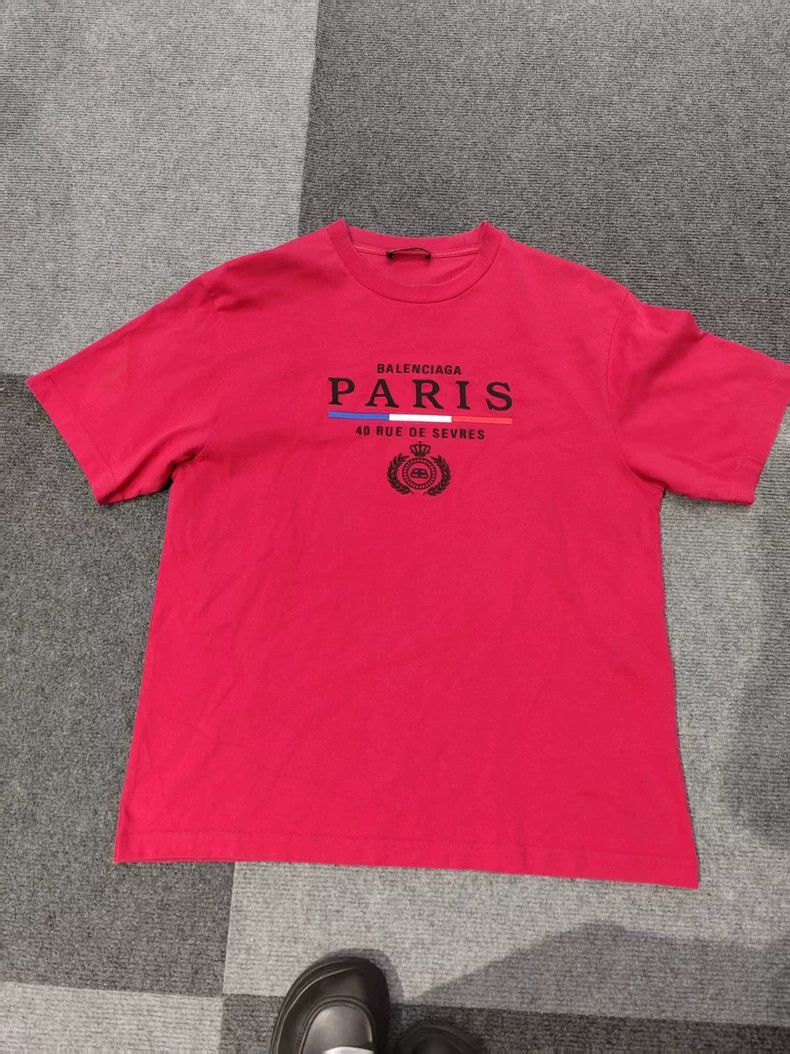 Balenciaga Balenciaga Red Crown Paris Logo Tee - dmc Size US XS / EU 42 / 0 - 1 Thumbnail