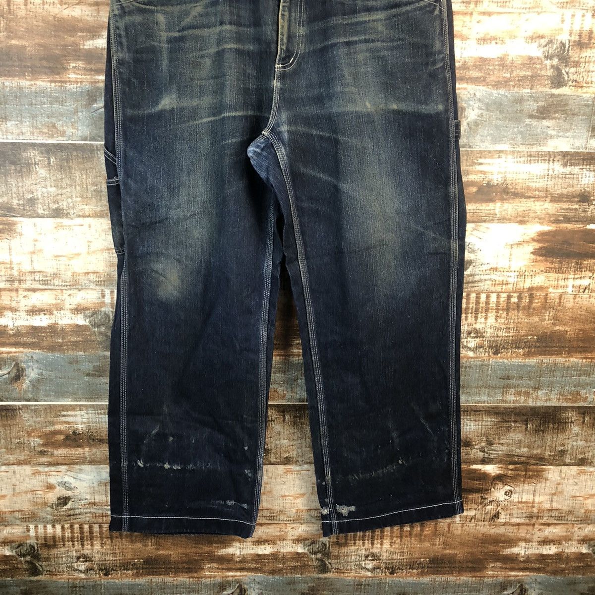 Japanese Brand DL GU Blue faded Denim jeans vintage Pants #C009 Size US 35 - 3 Thumbnail